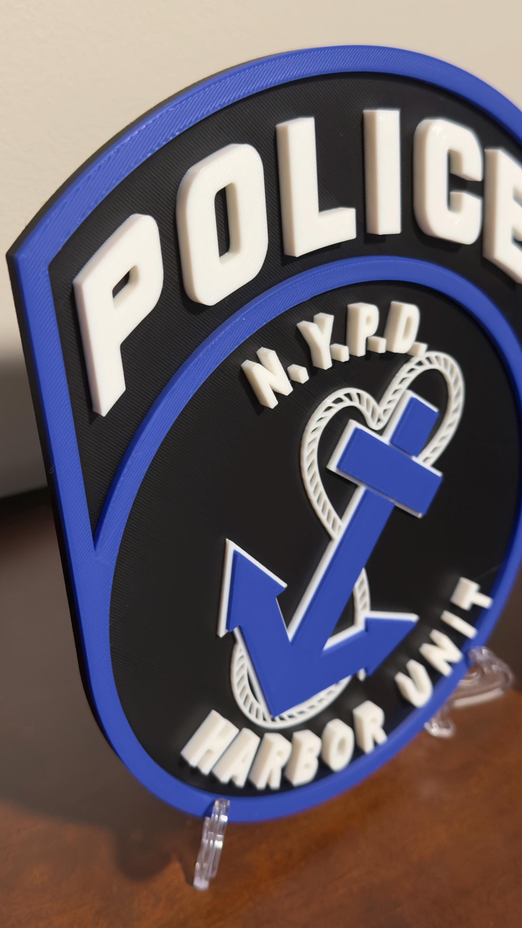 NYPD Harbor Unit 3D Display Plaque: NYC Police Wall Art Police Gift