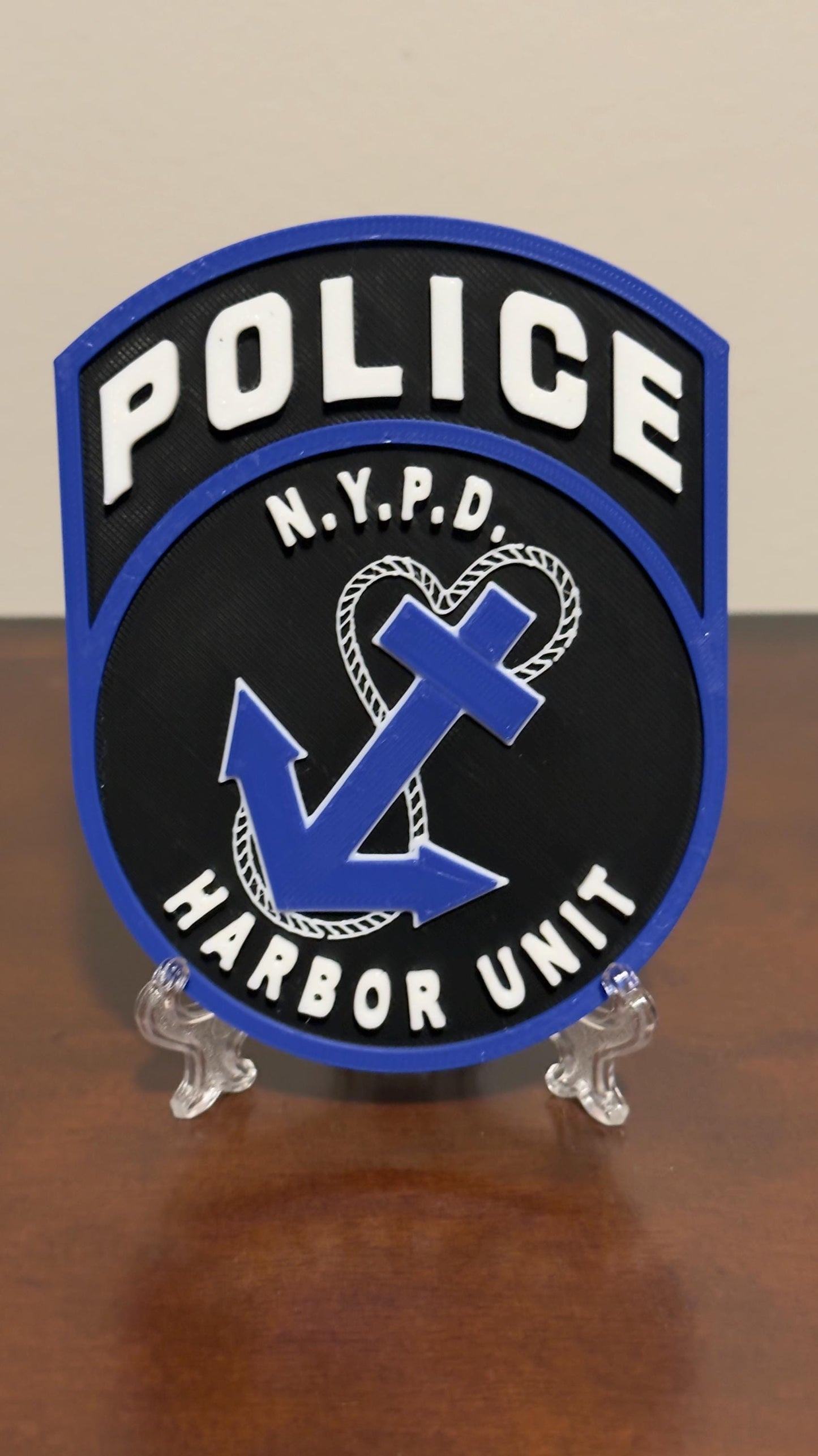 NYPD Harbor Unit 3D Display Plaque: NYC Police Wall Art Police Gift