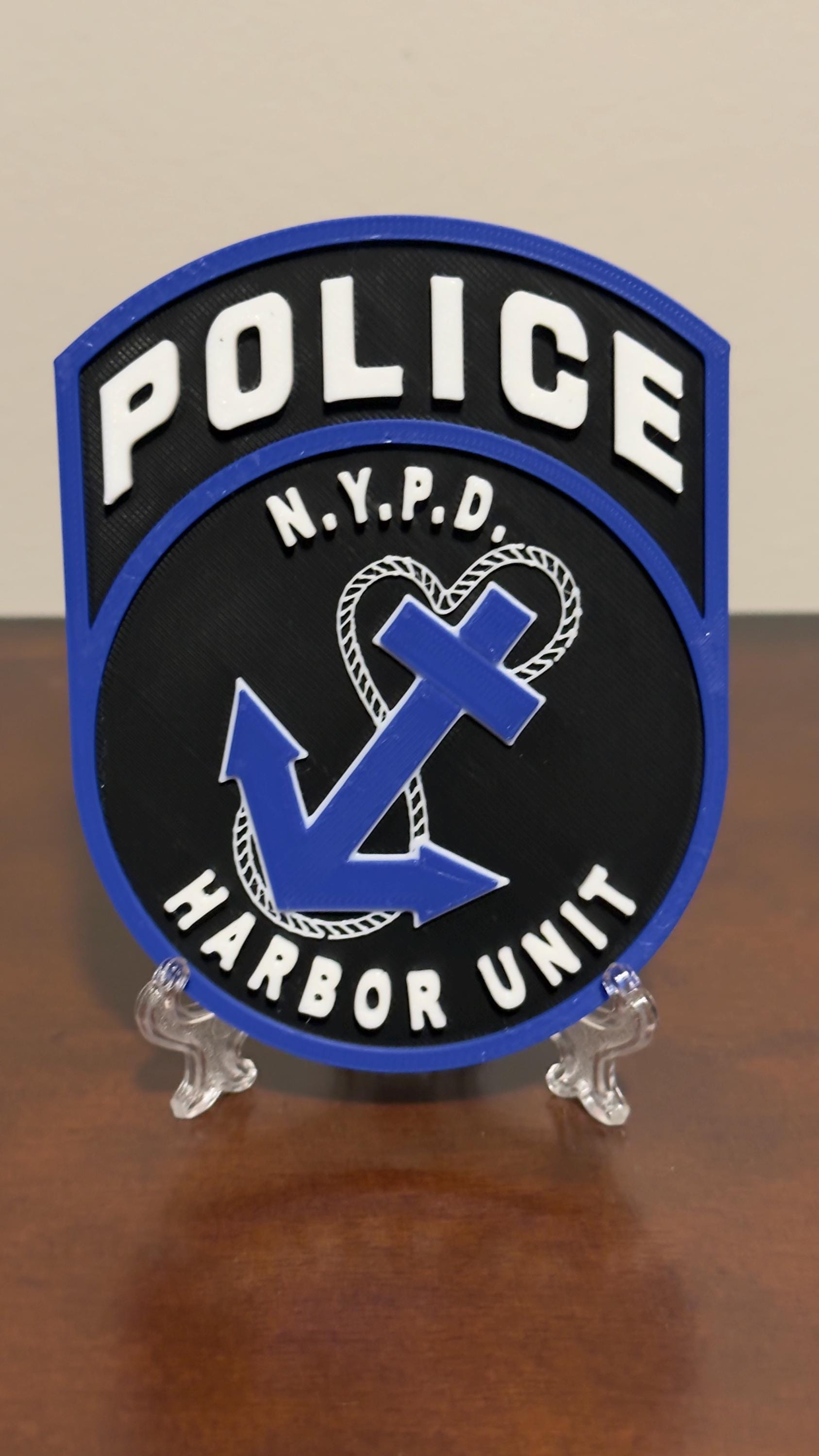 NYPD Harbor Unit 3D Display Plaque: NYC Police Wall Art Police Gift