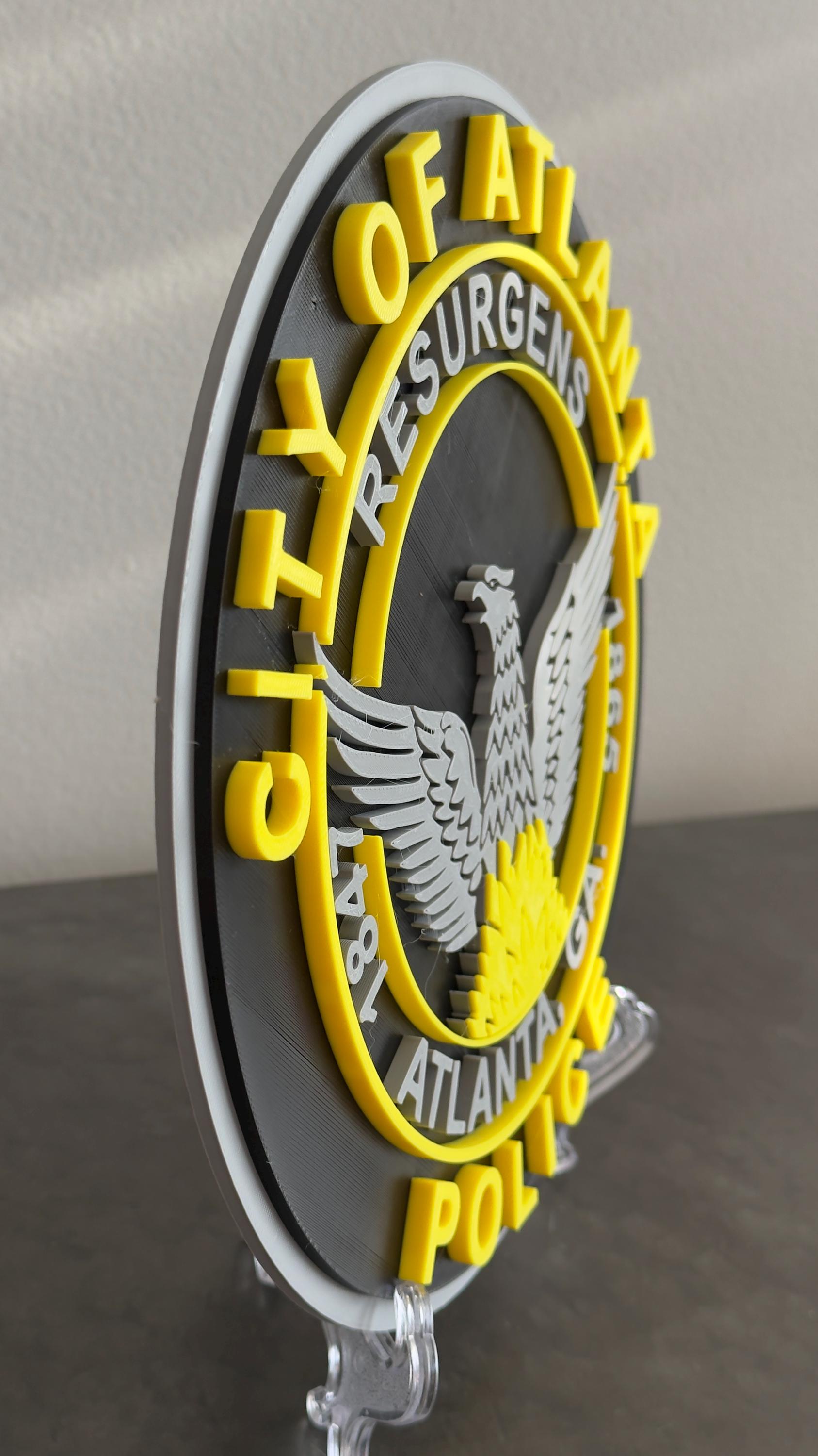 Atlanta Georgia Police Department Logo 3D Embossed Plaque
