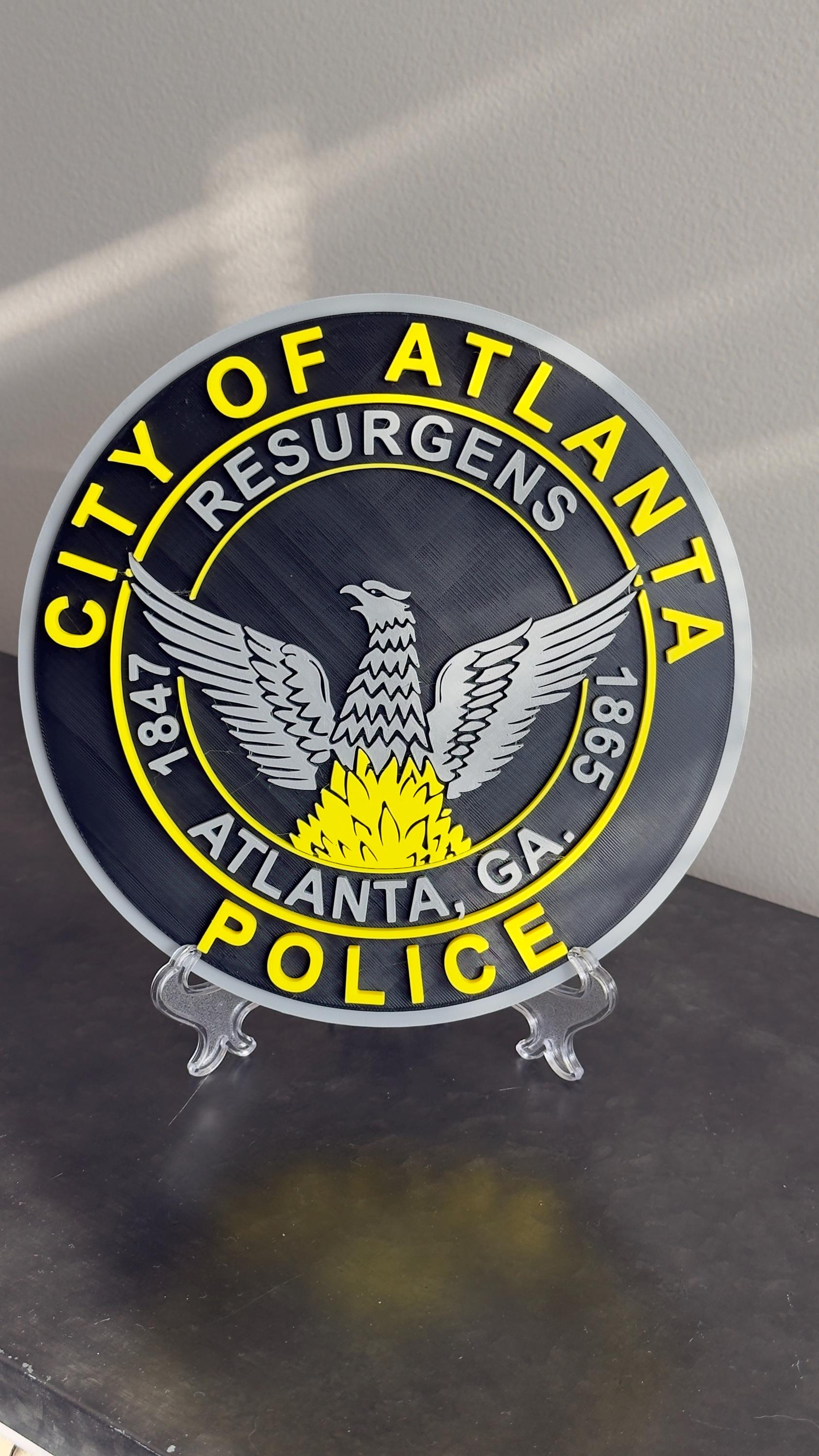 Atlanta Georgia Police Department Logo 3D Embossed Plaque