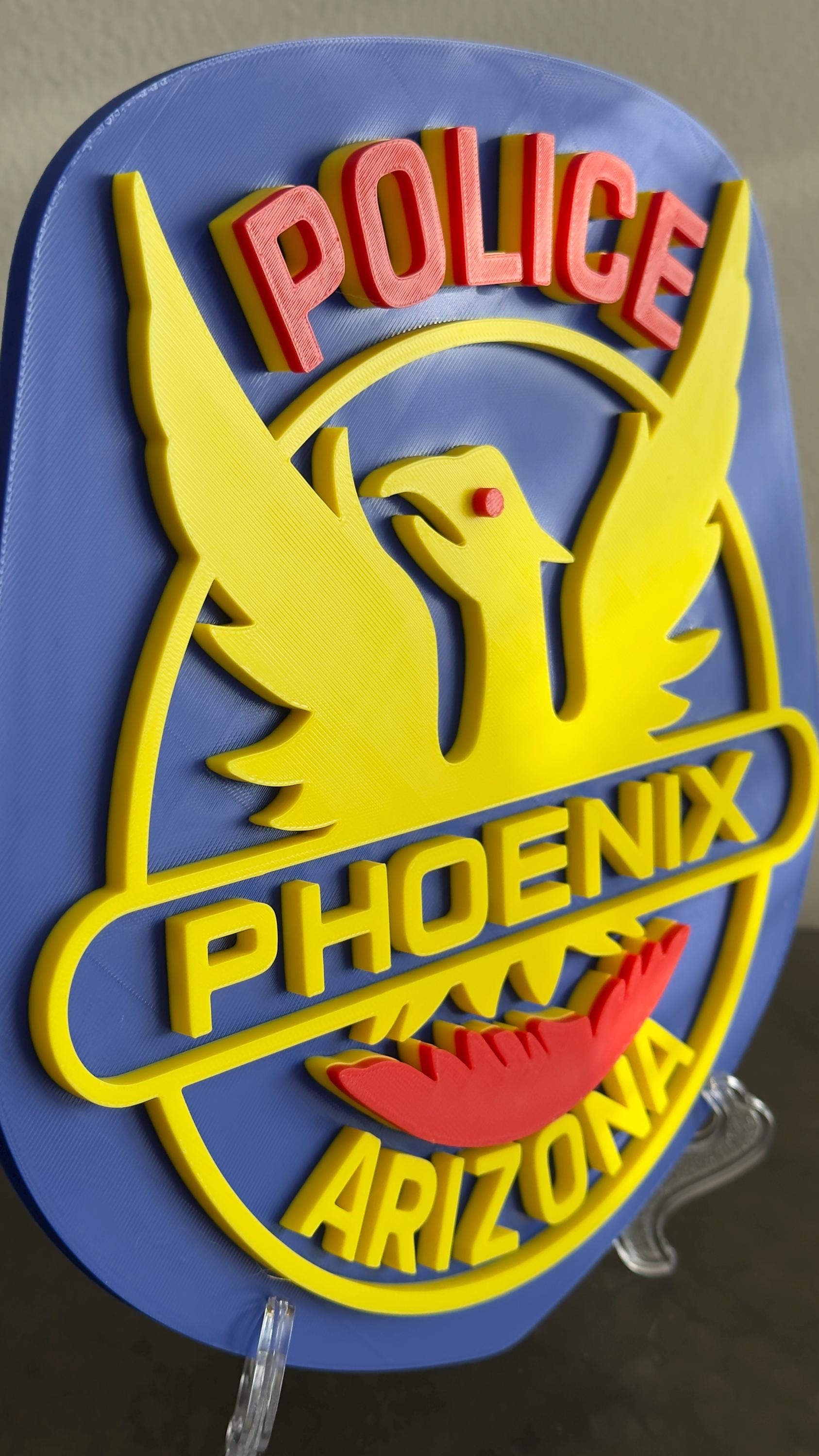 Phoenix Arizona Police Department 3D Embossed Plaque: First Responder Wall Art AZ