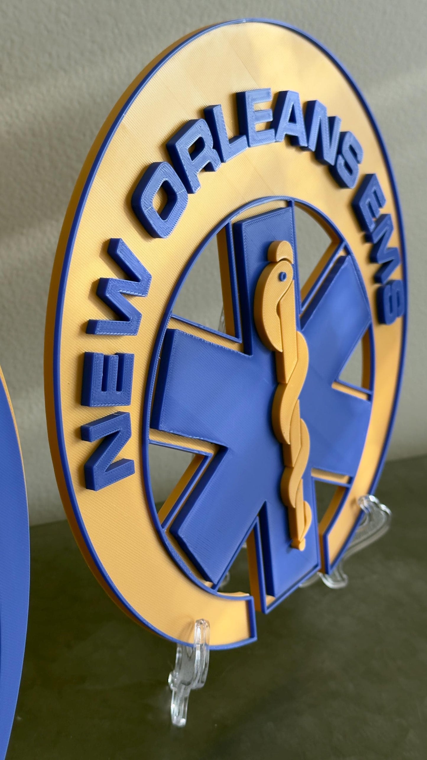 New Orleans EMS Plaque: 3D Embossed First Responder Wall Art Louisiana