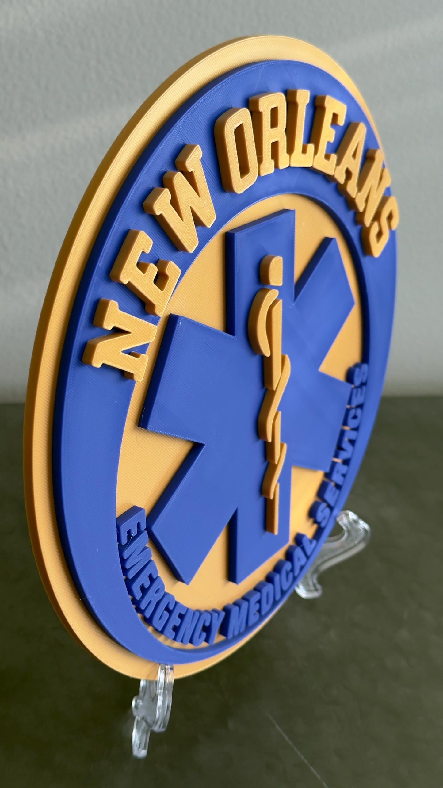 New Orleans EMS 3D Embossed Plaque: First Responder Wall Art Louisiana