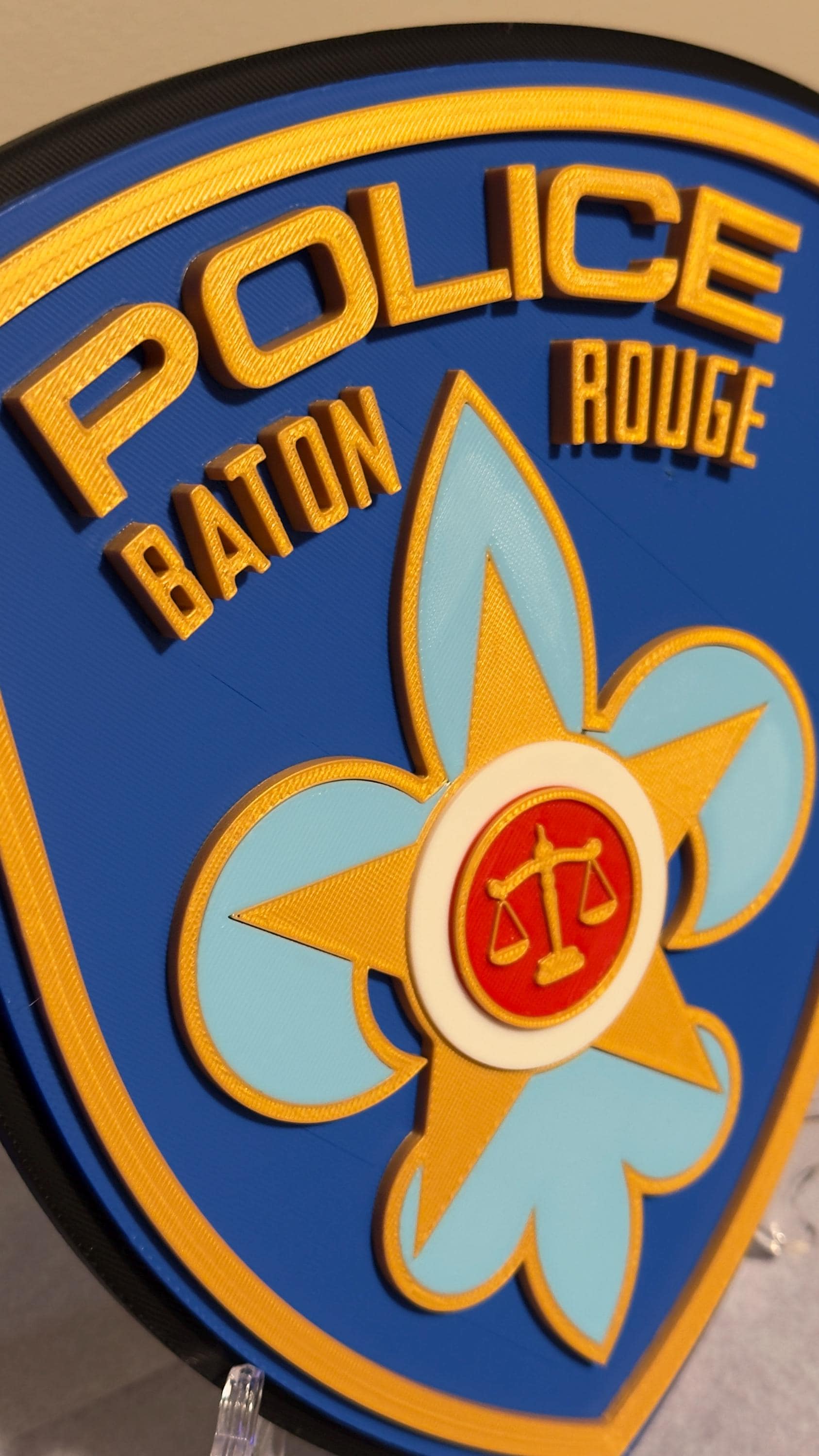 Baton Rouge Police 3D Embossed Plaque - First Responder Wall Art Louisiana