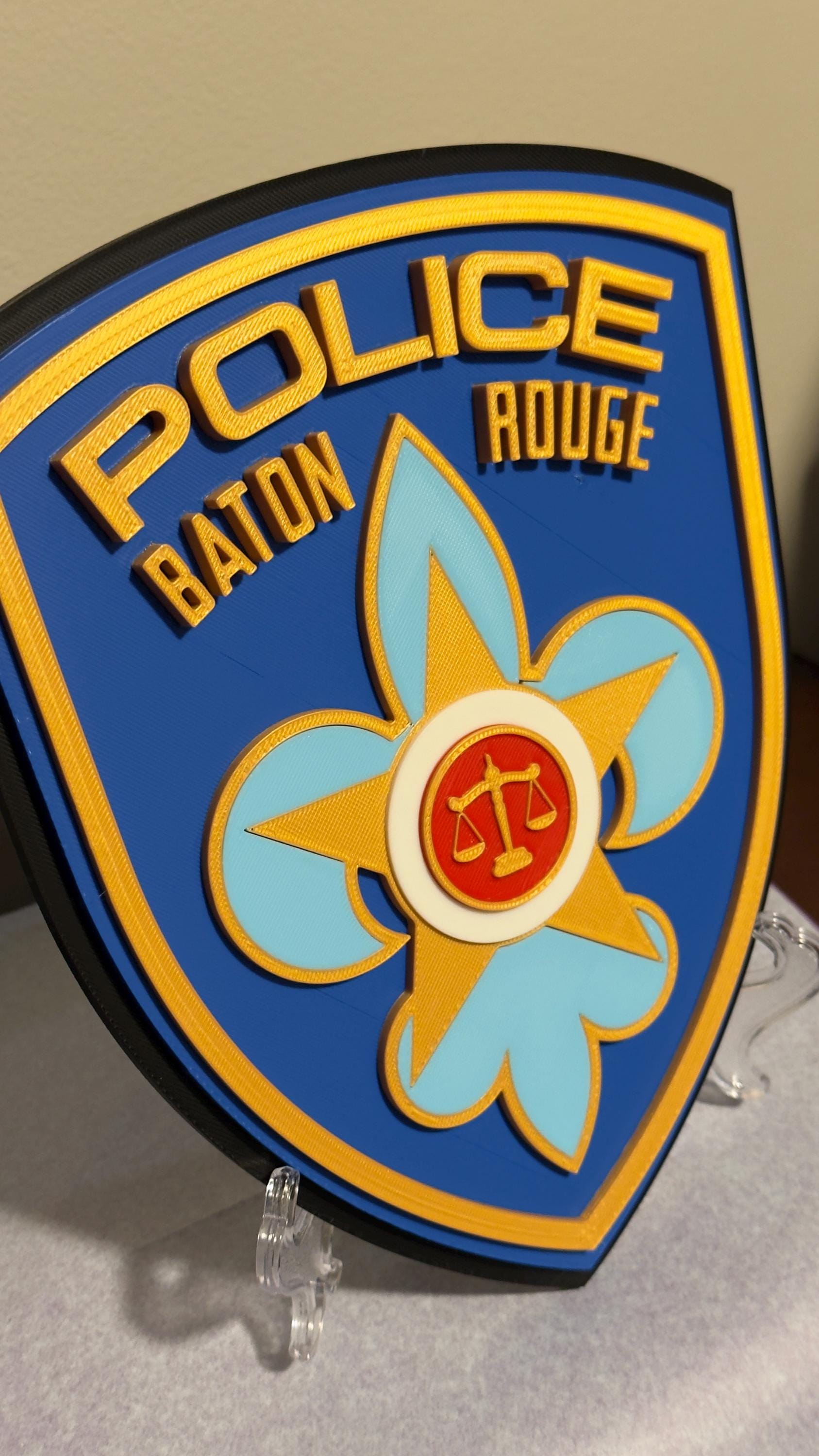Baton Rouge Police 3D Embossed Plaque - First Responder Wall Art Louisiana