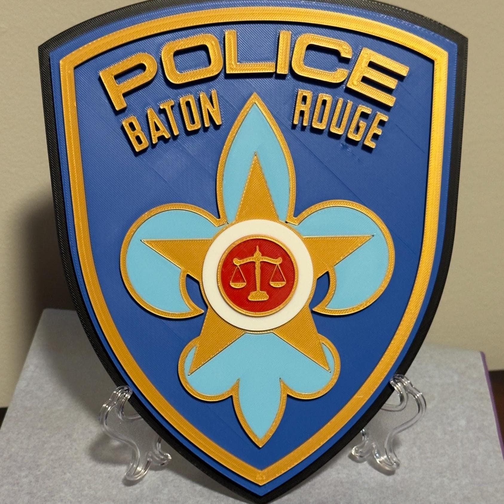 Baton Rouge Police 3D Embossed Plaque - First Responder Wall Art Louisiana