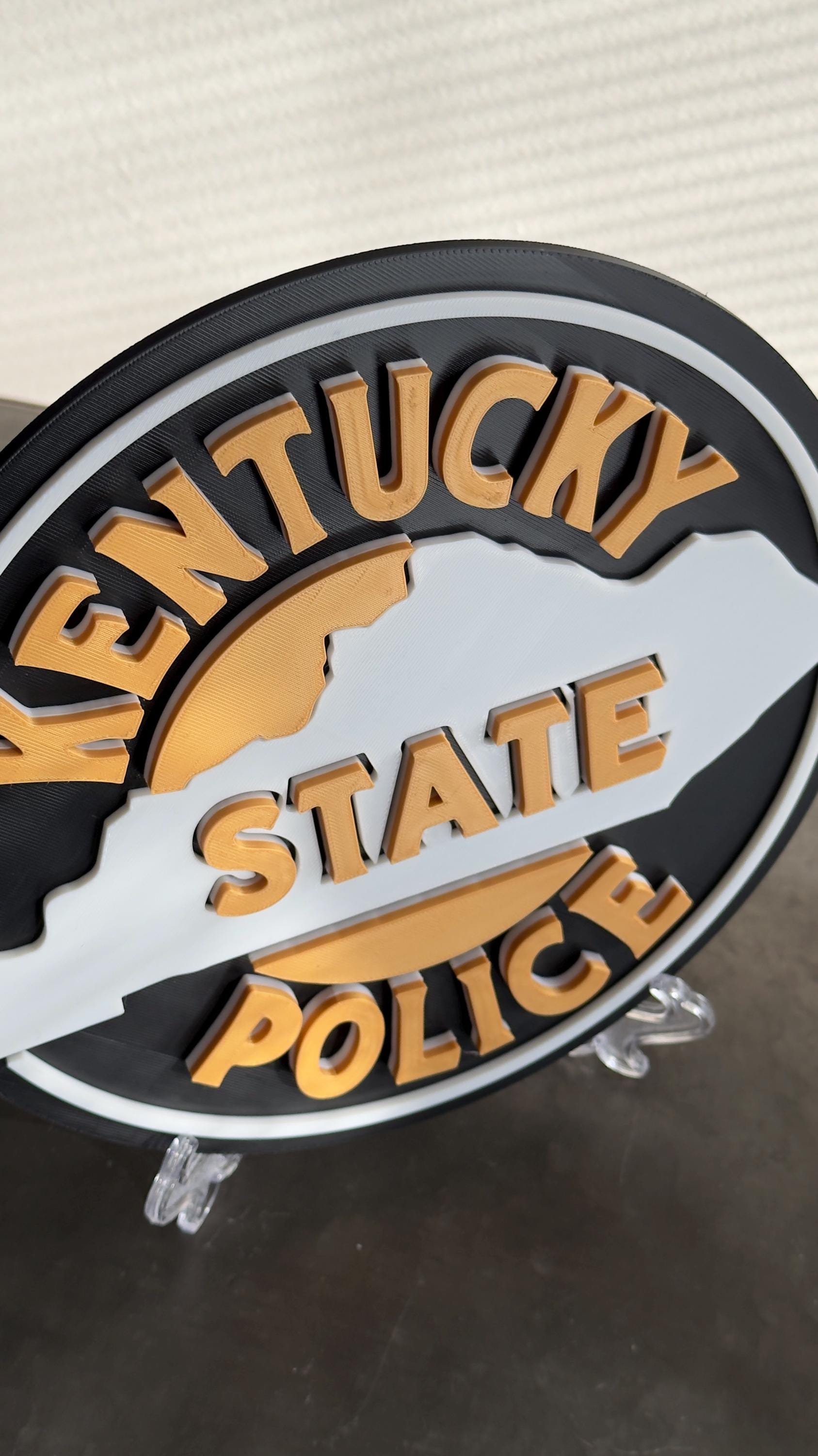 Kentucky State Police 3D Embossed Plaque: First Responder Wall Art