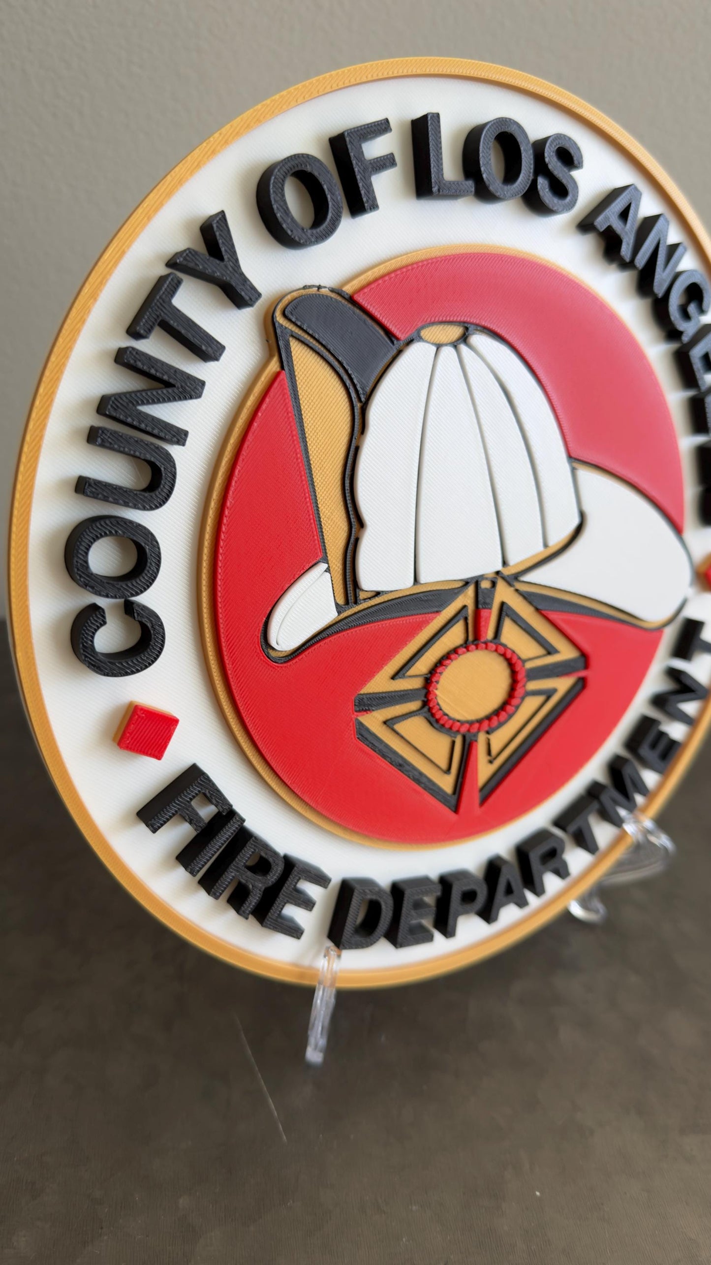 LA County Fire Department 3D Embossed Plaque: First Responder Wall Art California