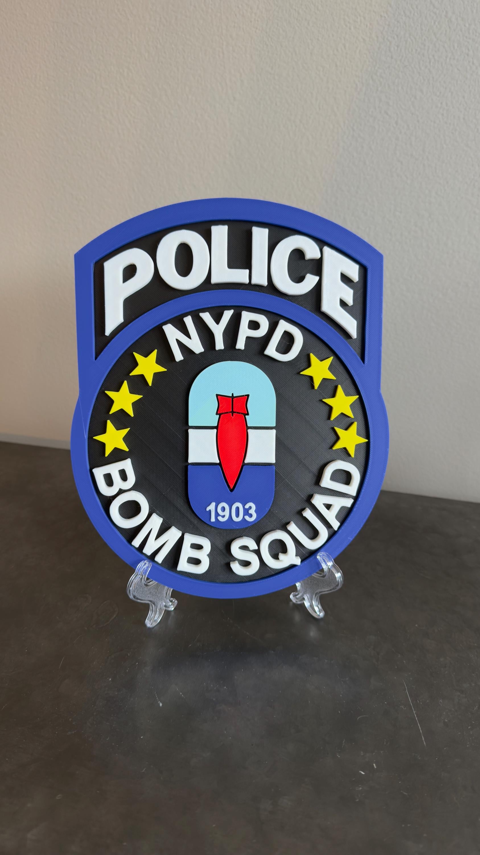 NYPD Bomb Squad 3D Embossed Display Plaque: First Responder Wall Art