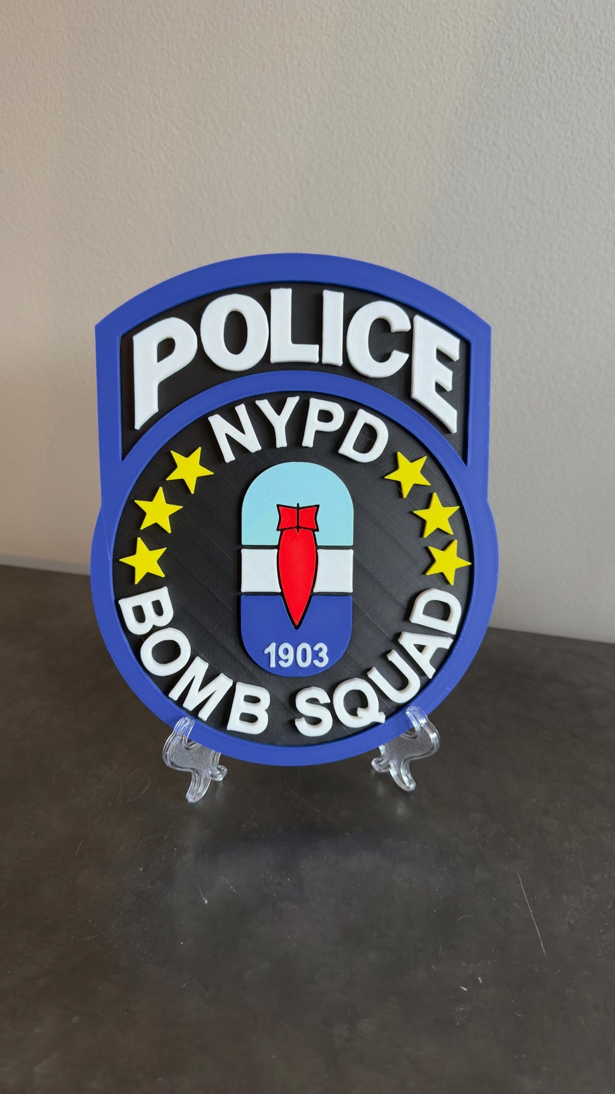 NYPD Bomb Squad 3D Embossed Display Plaque: First Responder Display Plaque