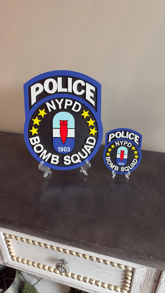 NYPD Bomb Squad 3D Embossed Display Plaque: First Responder Wall Art