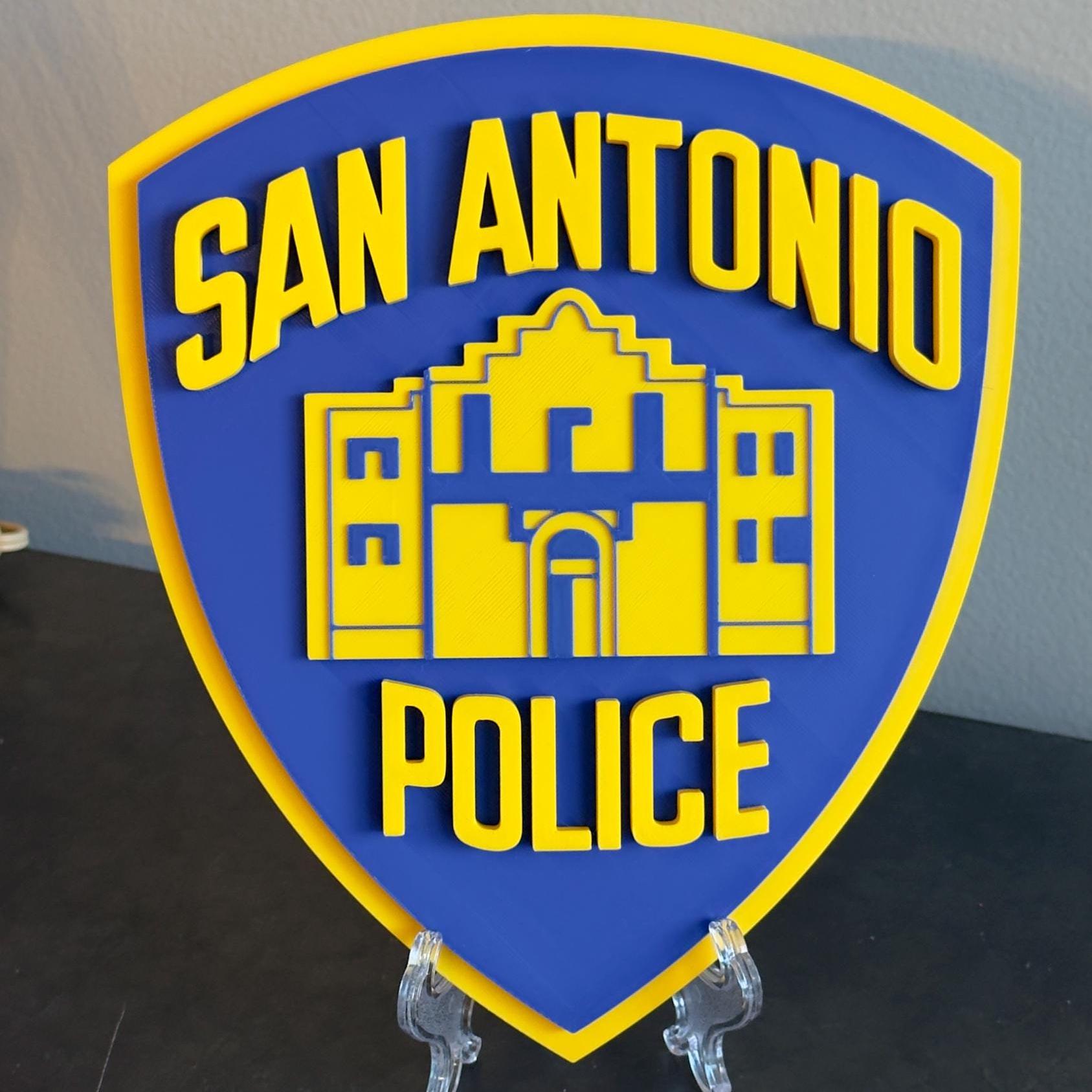 San Antonio Police 3D Embossed Plaque: First Responder Wall Art Texas