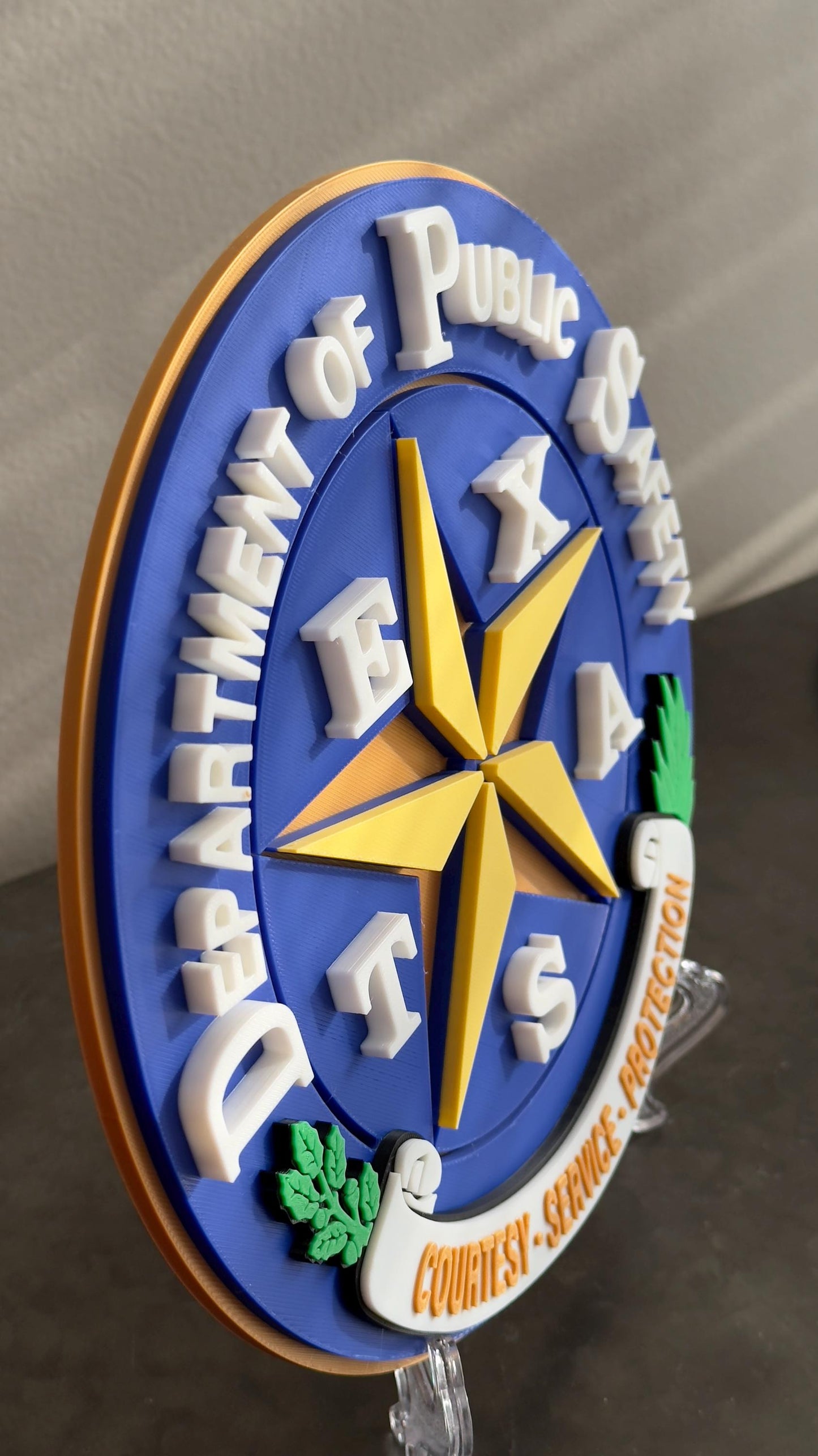 First Responder Wall Plaque - Texas DPS Police and Fire Emblem Texas