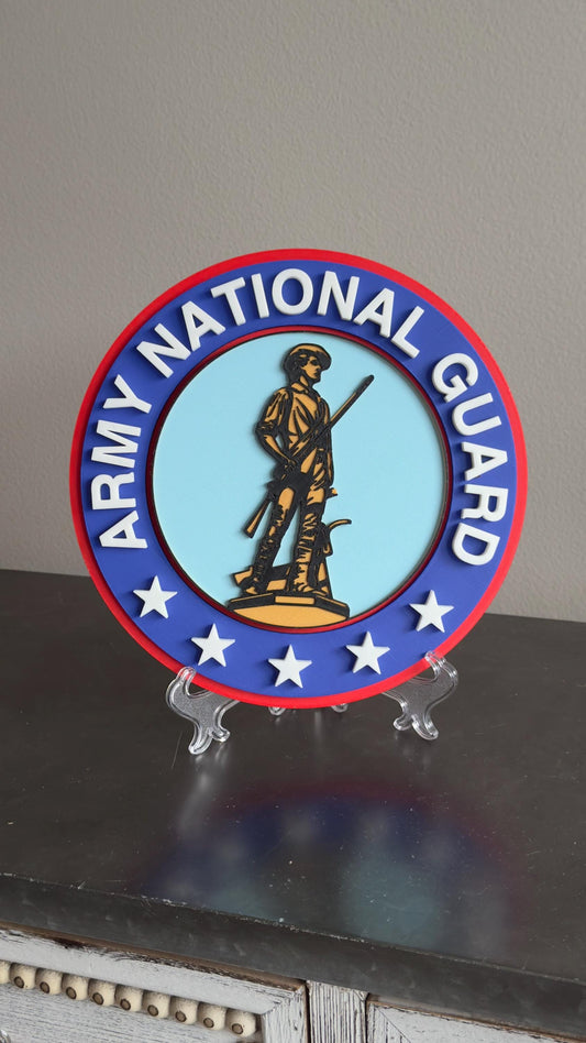 US Army National Guard 3D Plaque: First Responder Wall Art Display Plaque Government