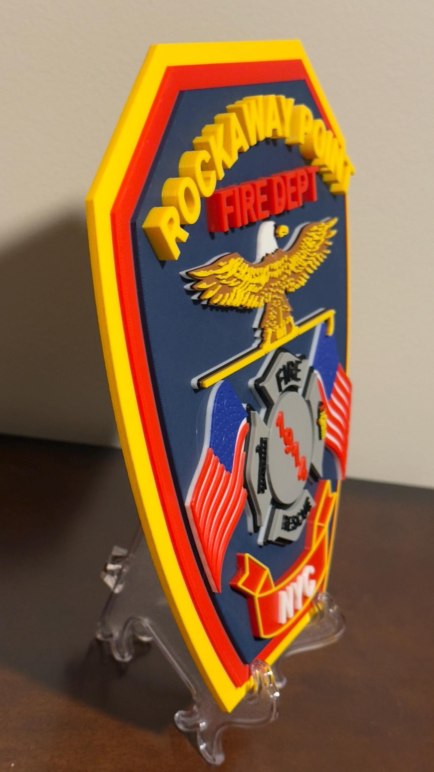 Rockaway Point Fire Department 3D Plaque: First Responder Wall Art