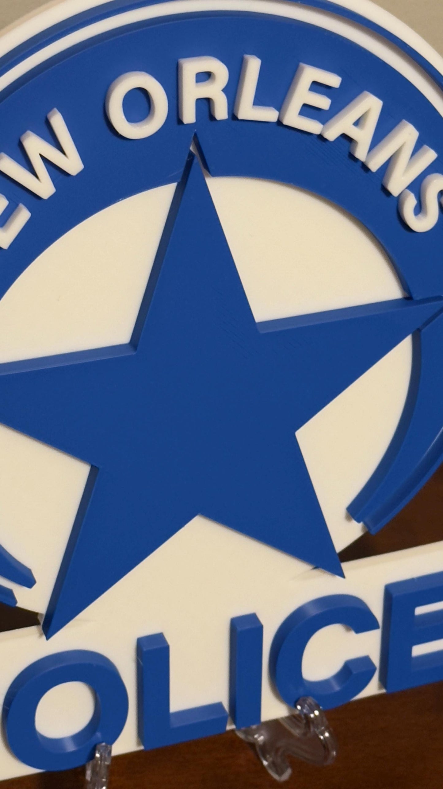 New Orleans Police 3D Embossed Plaque: First Responder Wall Art Louisiana