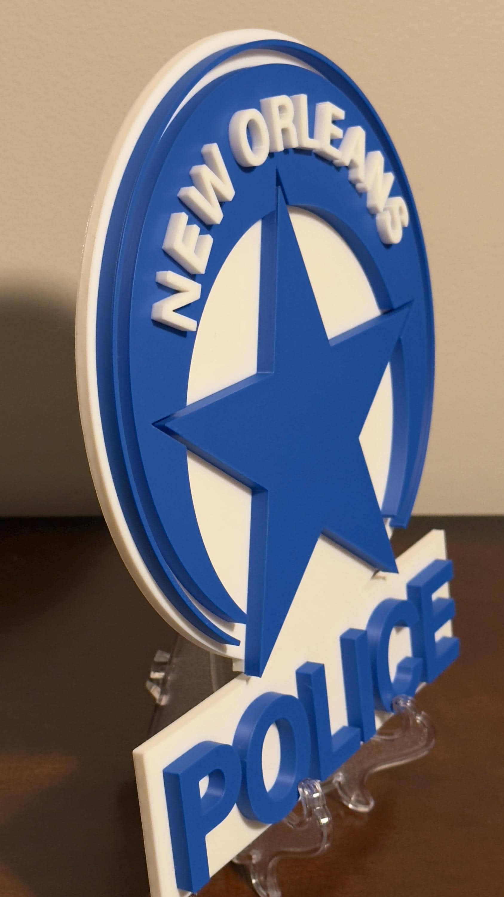 New Orleans Police 3D Embossed Plaque: First Responder Wall Art Louisiana