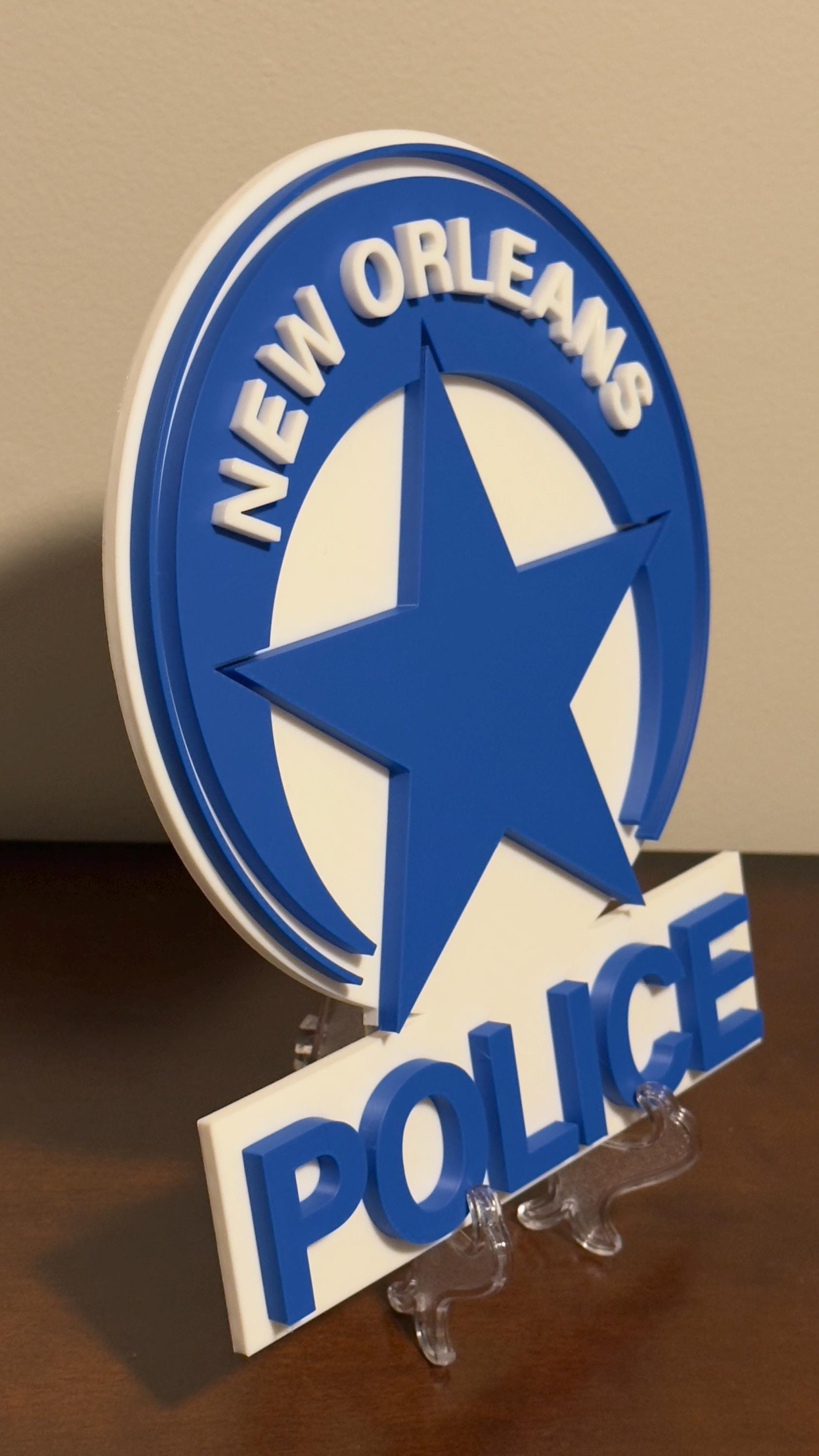 New Orleans Police 3D Embossed Plaque: First Responder Wall Art Louisiana