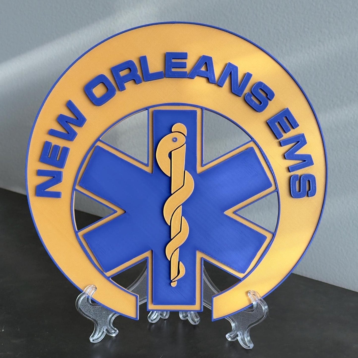 New Orleans EMS Plaque: 3D Embossed First Responder Wall Art Louisiana