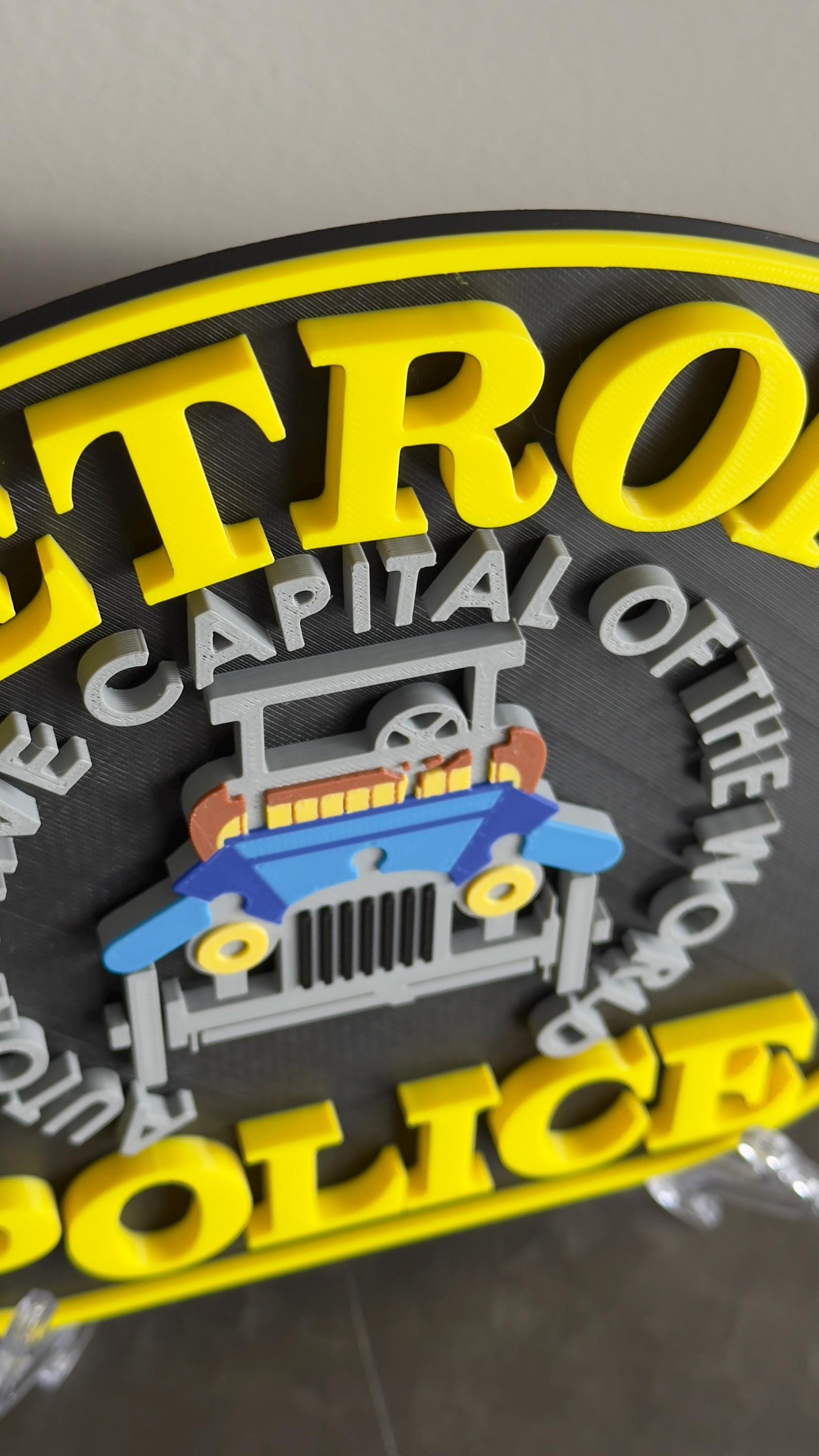 Detroit Police Department 3D Embossed Plaque: First Responder Wall Art Michigan
