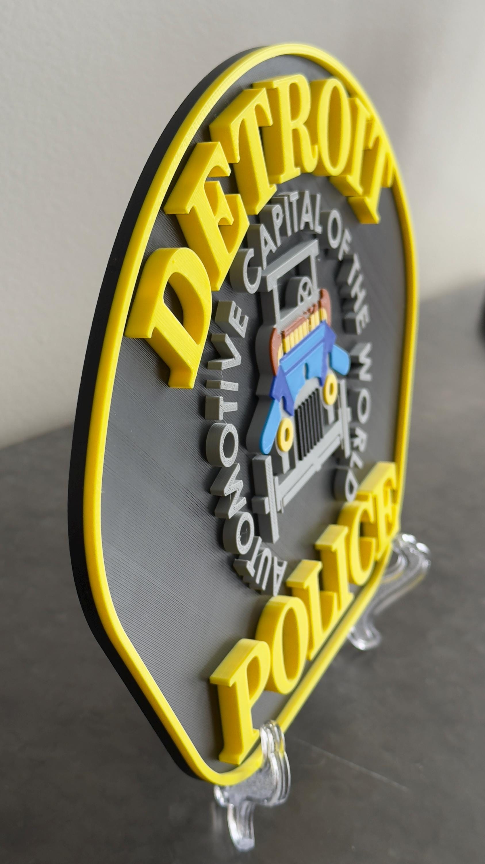 Detroit Police Department 3D Embossed Plaque: First Responder Wall Art Michigan