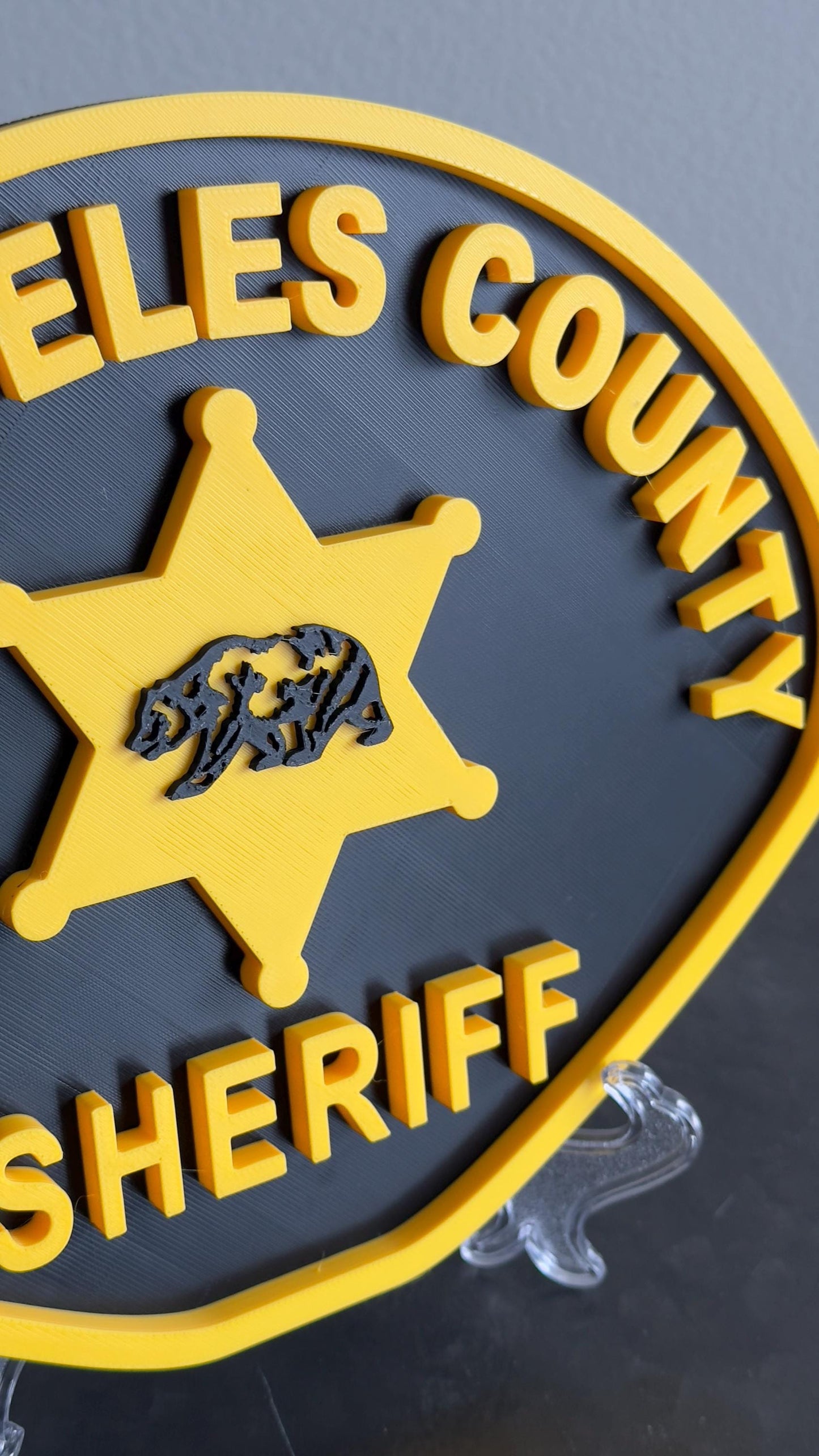 Los Angeles County Sheriff 3D Embossed Plaque: First Responder Wall Art California