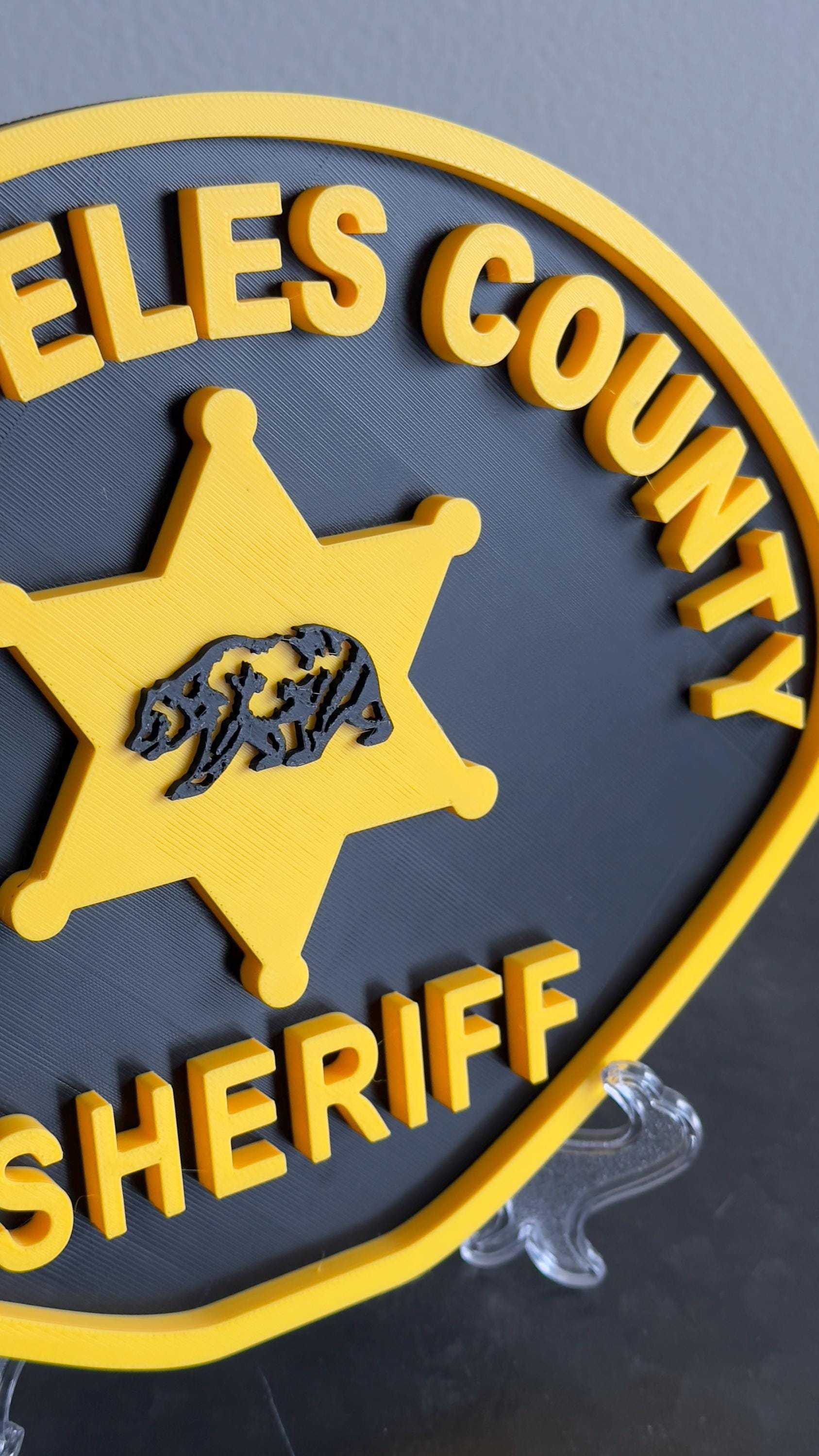 Los Angeles County Sheriff 3D Embossed Plaque: First Responder Wall Art California