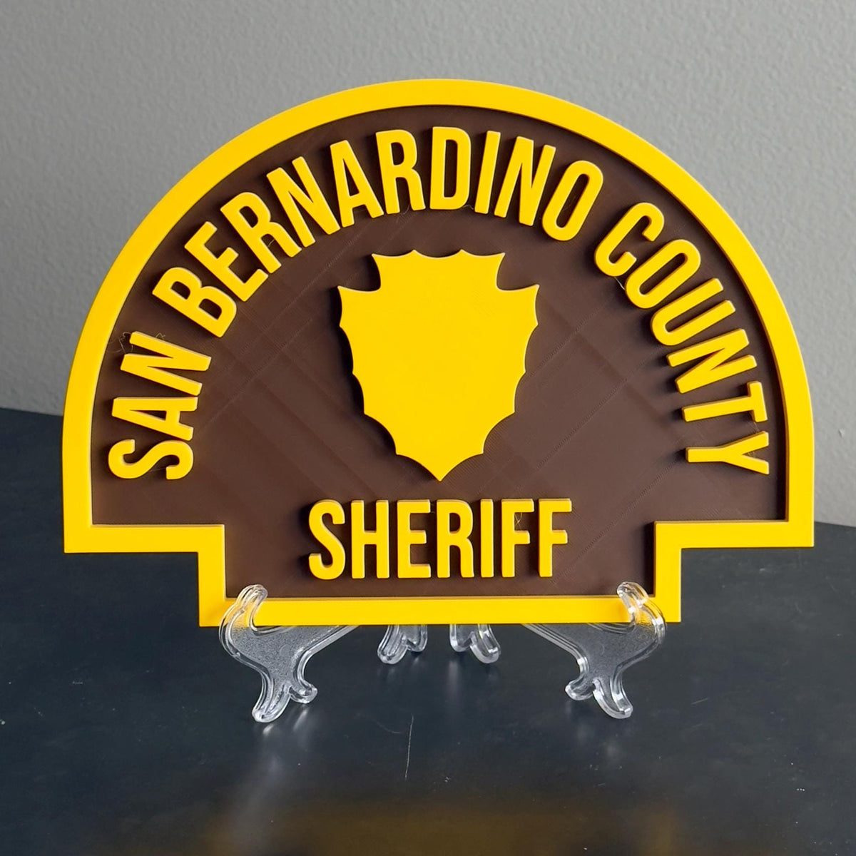 San Bernardino County Sheriff Plaque: 3D Embossed First Responder Display Plaque California