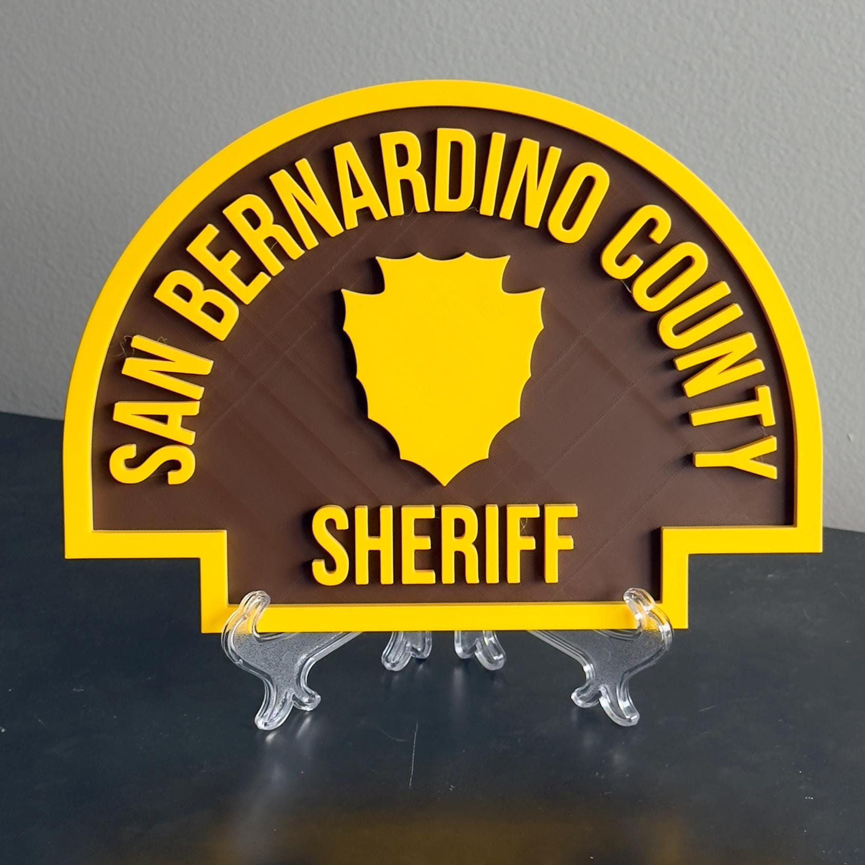 San Bernardino County Sheriff Plaque: 3D Embossed First Responder Wall Art California