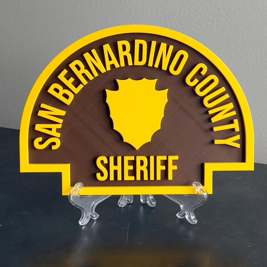 San Bernardino County Sheriff Plaque: 3D Embossed First Responder Wall Art California