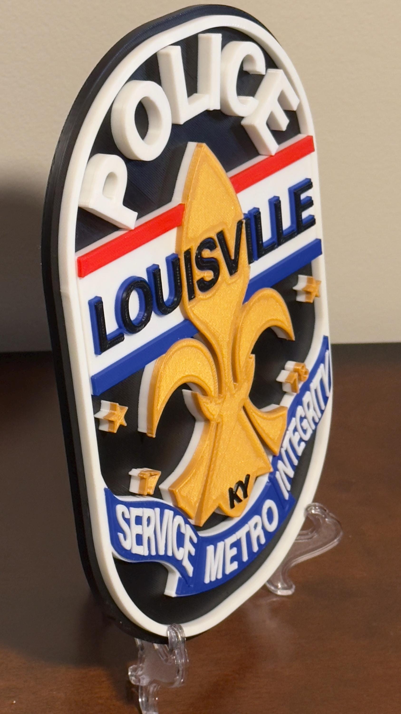 Louisville Police 3D Embossed Display Plaque: First Responder Wall Art Kentucky