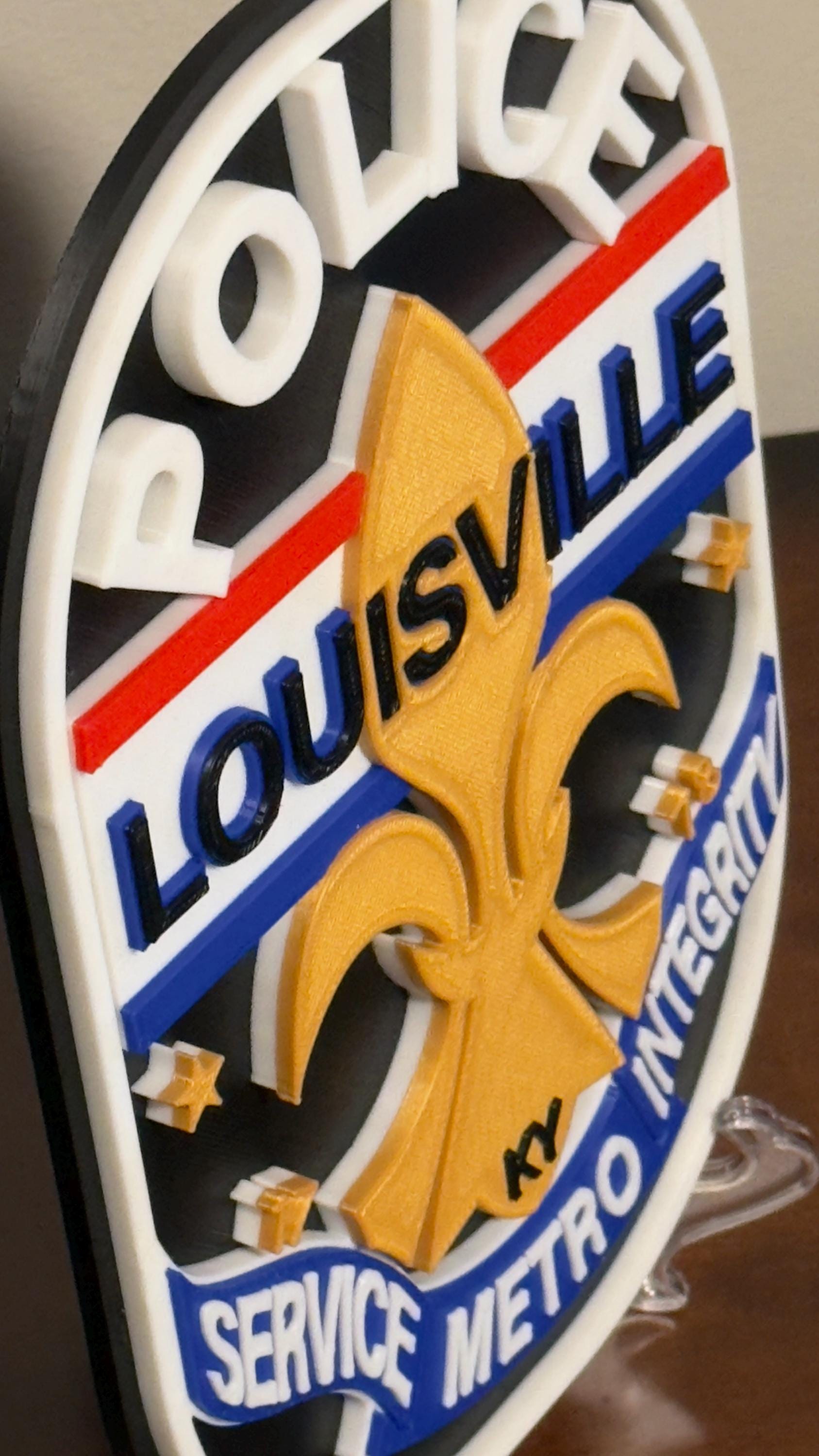 Louisville Police 3D Embossed Display Plaque: First Responder Wall Art Kentucky
