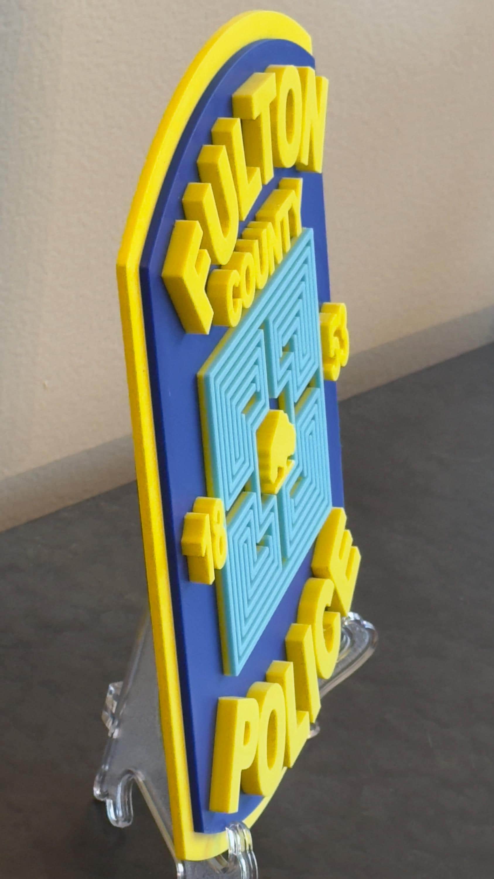 Fulton County Police Department 3D Embossed Plaque - First Responder Wall Art Georgia