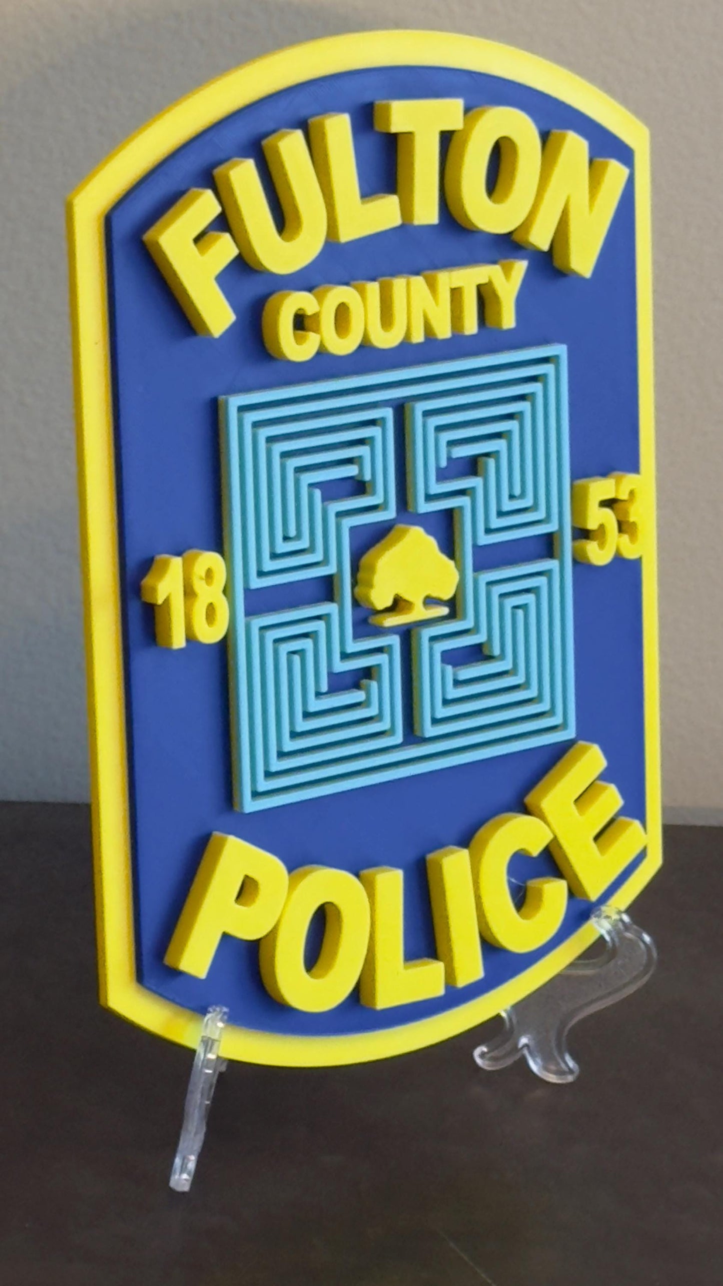 Fulton County Police Department 3D Embossed Plaque - First Responder Wall Art Georgia