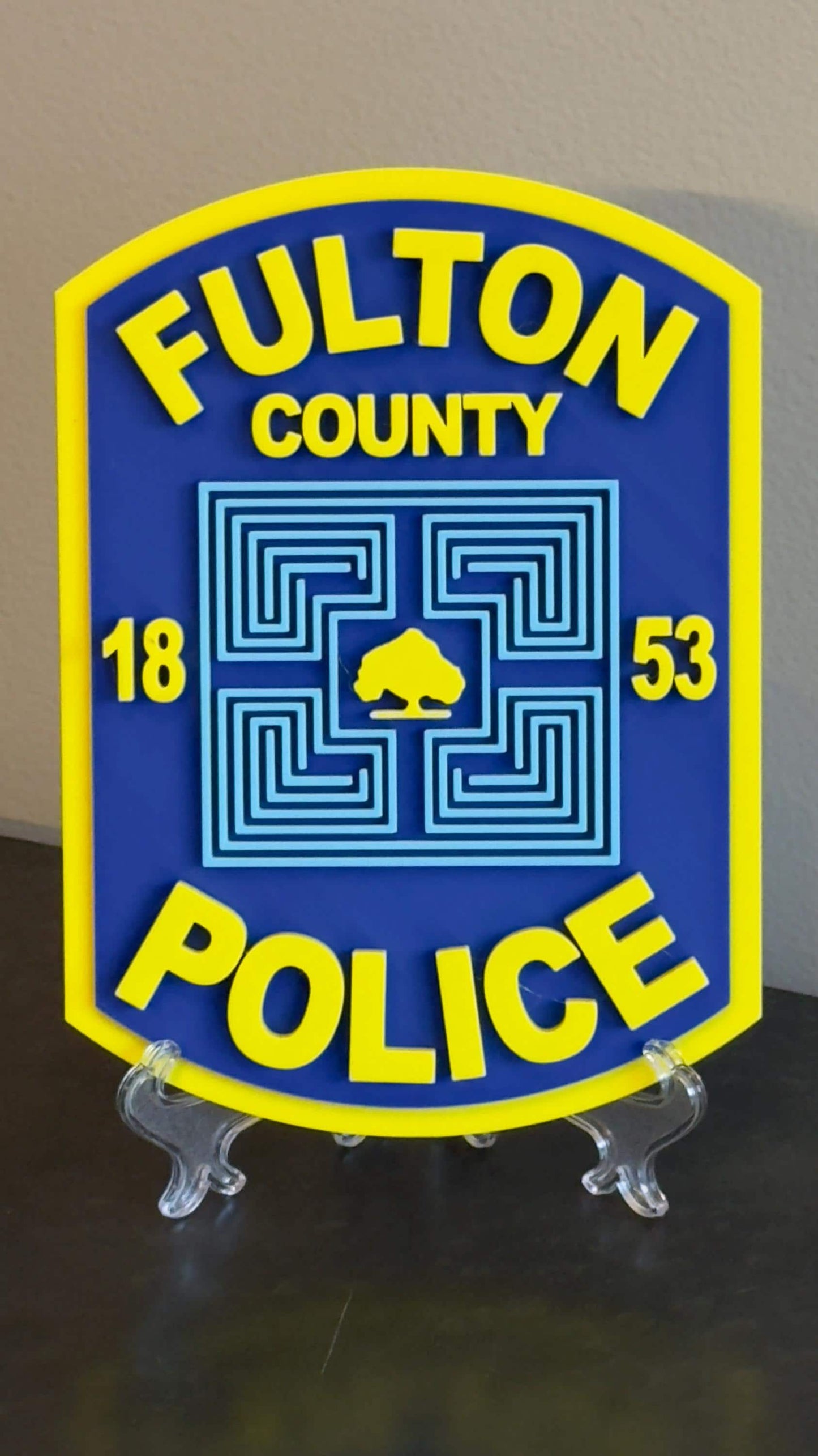 Fulton County Police Department 3D Embossed Plaque - First Responder Wall Art Georgia