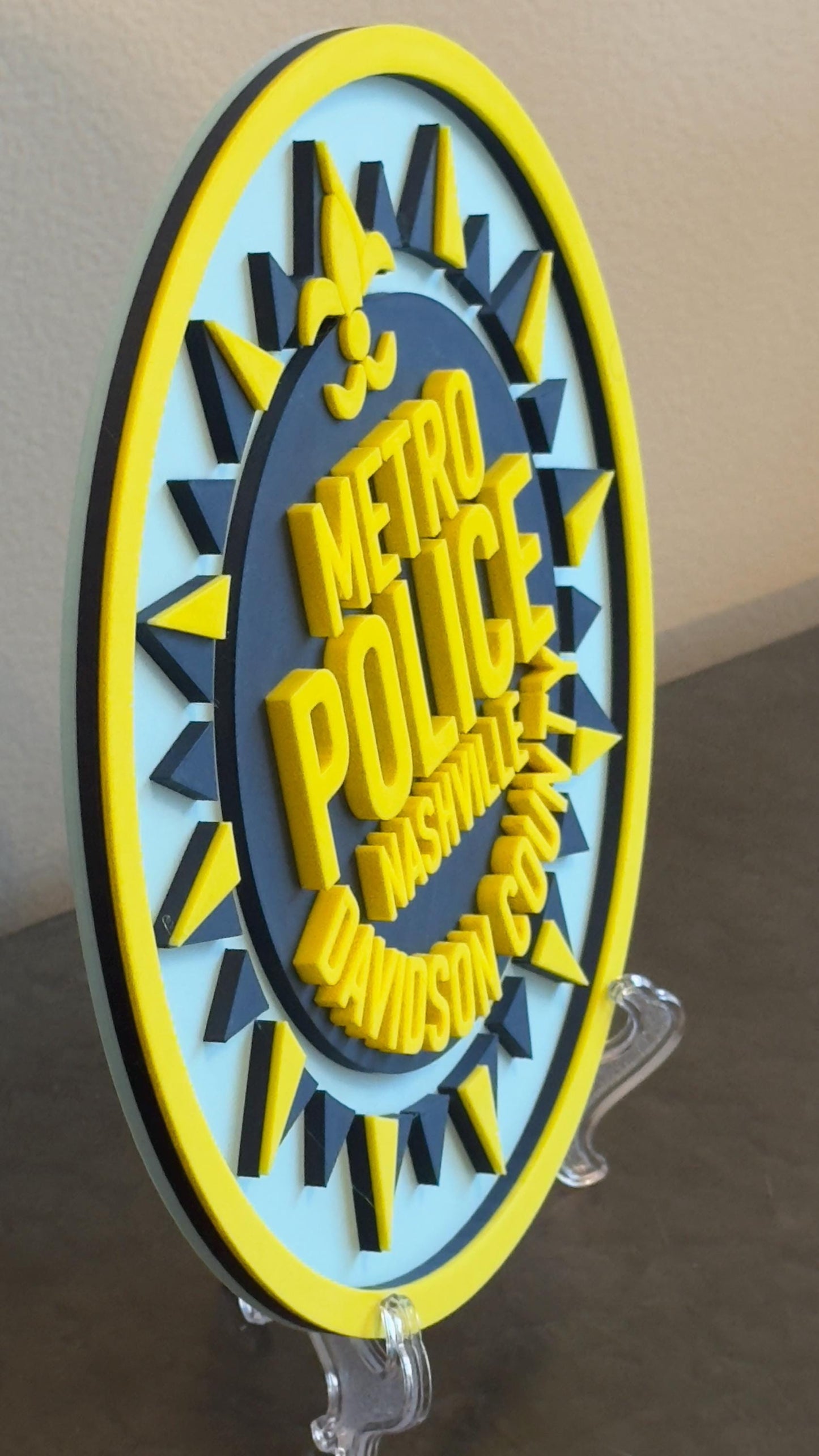 Nashville Metro Police 3D Embossed Plaque: First Responder Wall Art Tennessee
