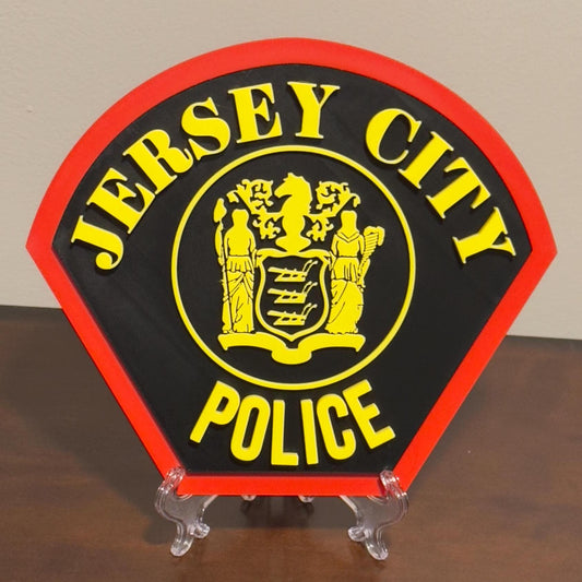Jersey City NJ Police Department 3D Embossed Plaque: First Responder Wall Art New Jersey