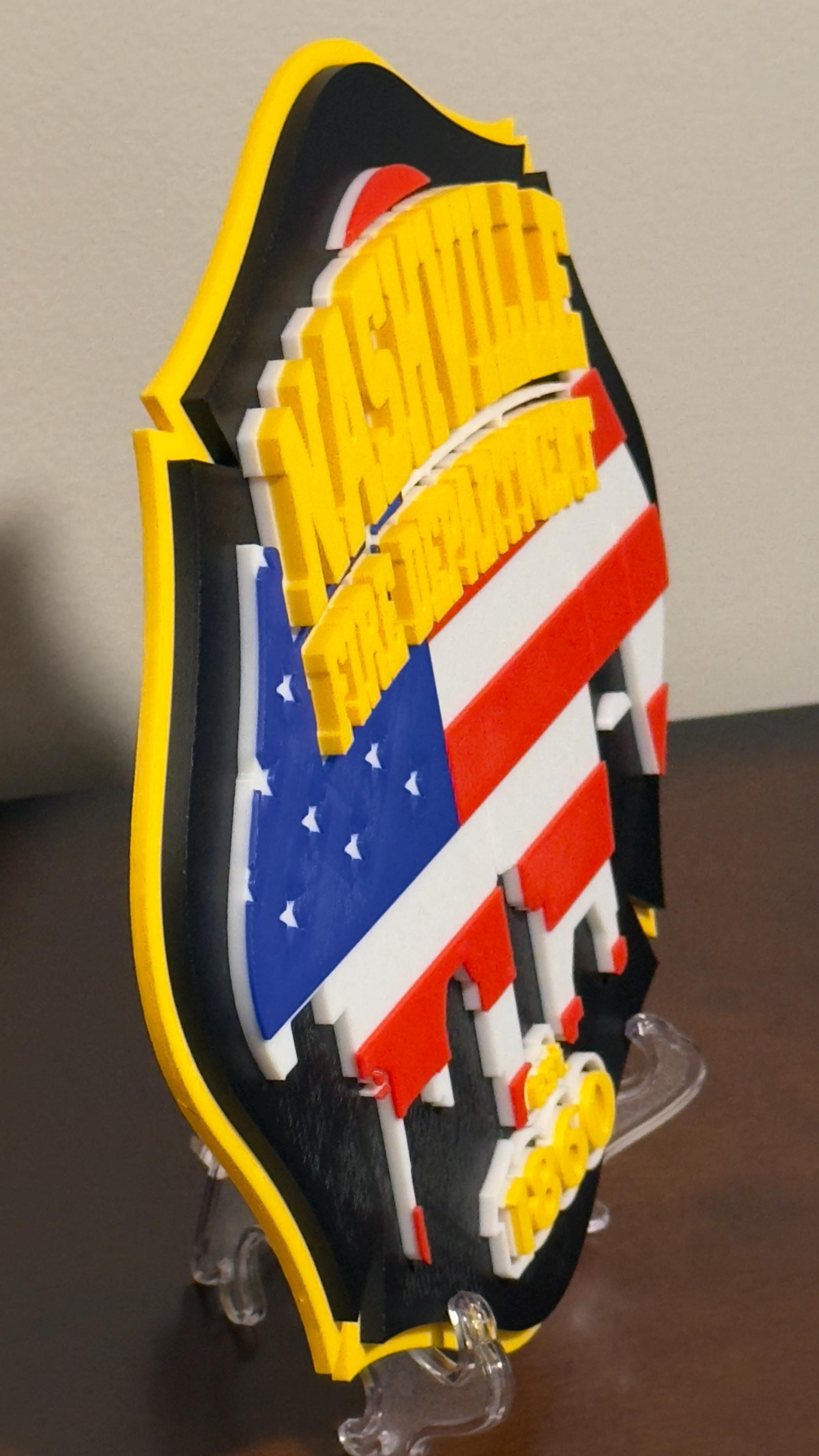 Nashville Fire Department 3D Embossed Plaque: First Responder Wall Art