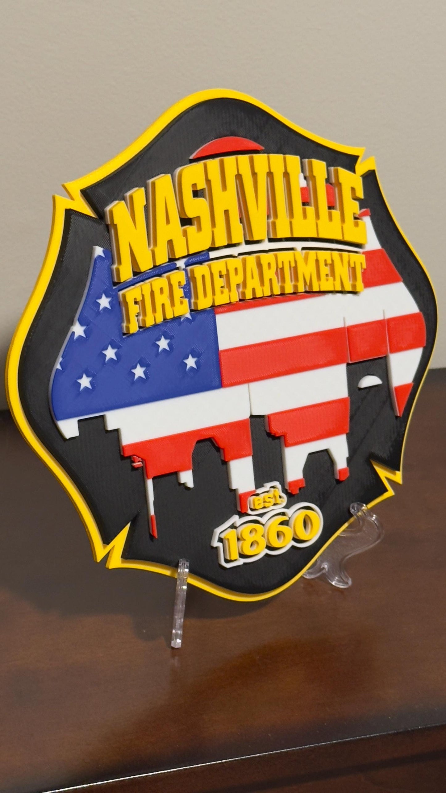 Nashville Fire Department 3D Embossed Plaque: First Responder Wall Art
