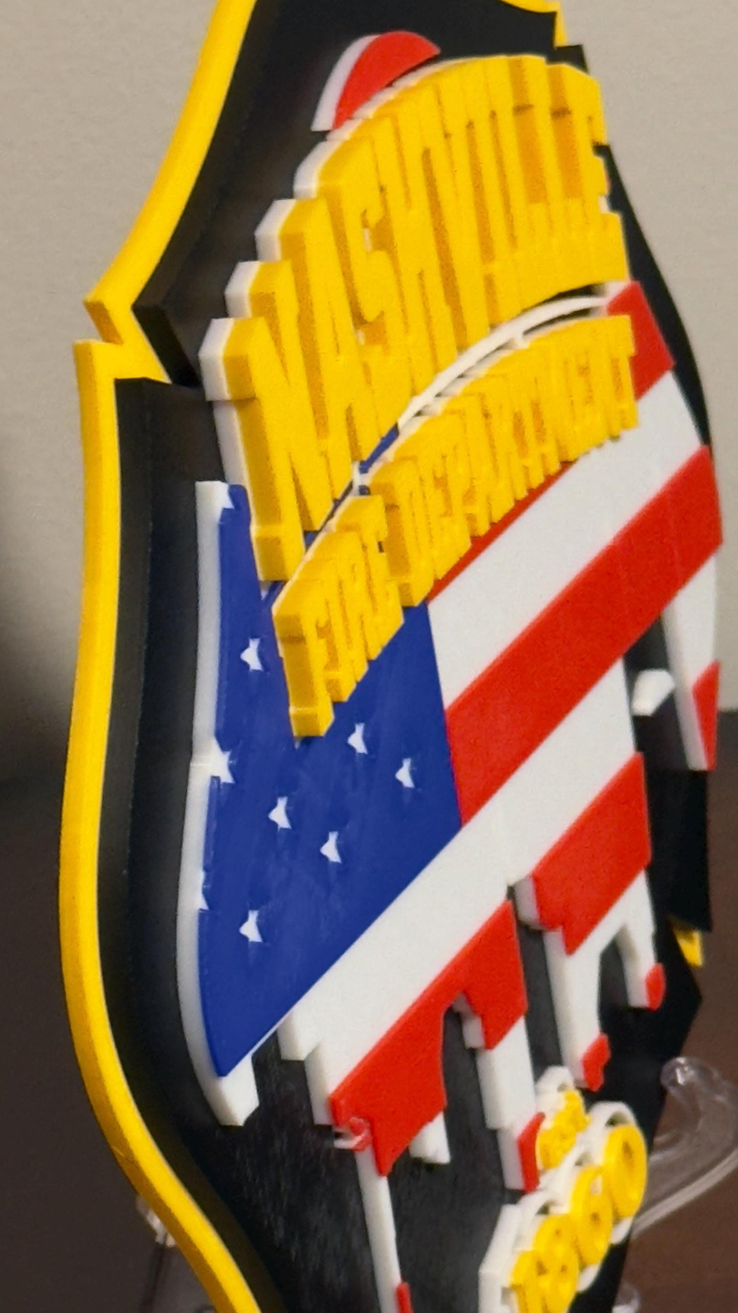 Nashville Fire Department 3D Embossed Plaque: First Responder Wall Art