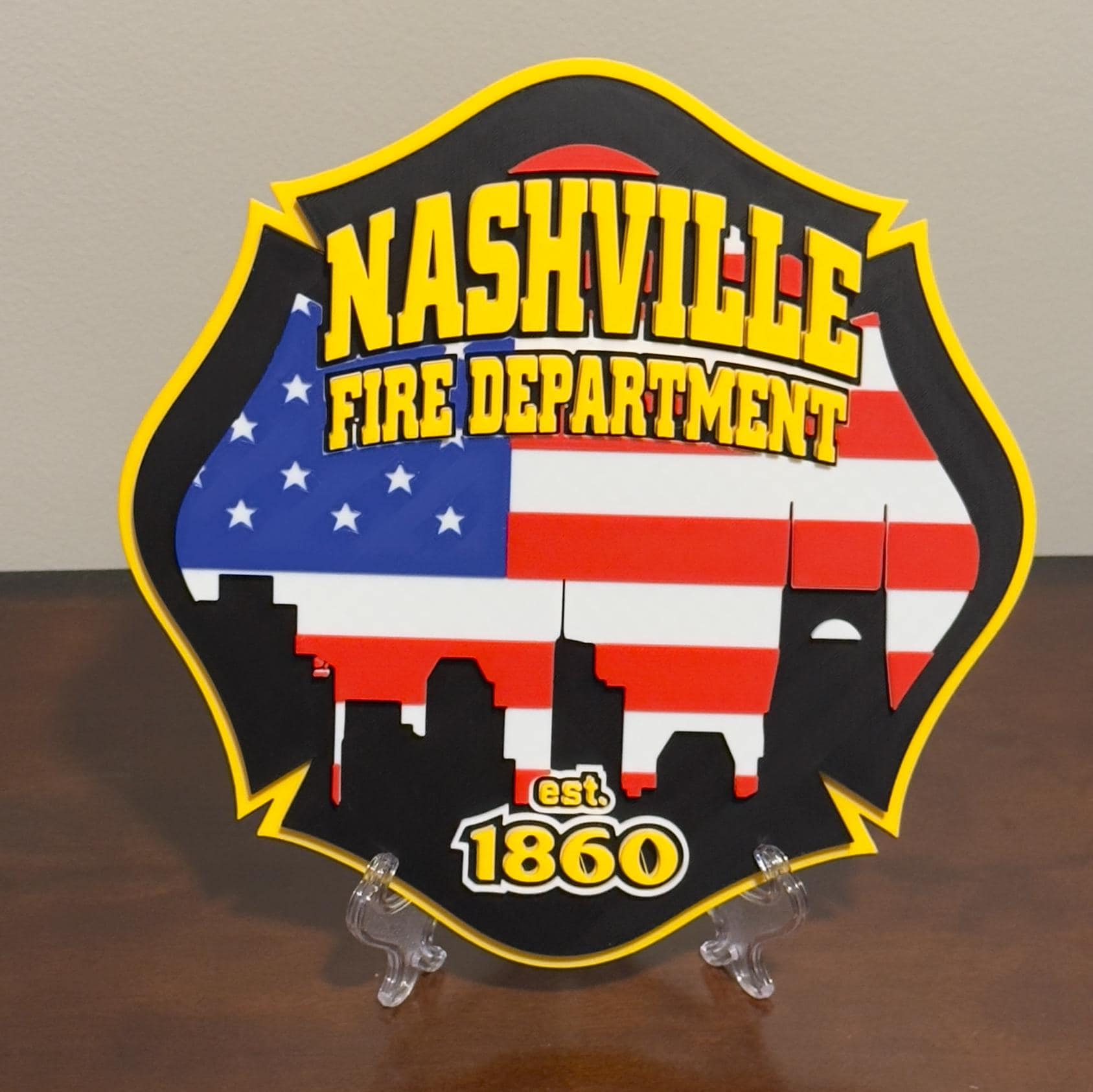 Nashville Fire Department 3D Embossed Plaque: First Responder Wall Art