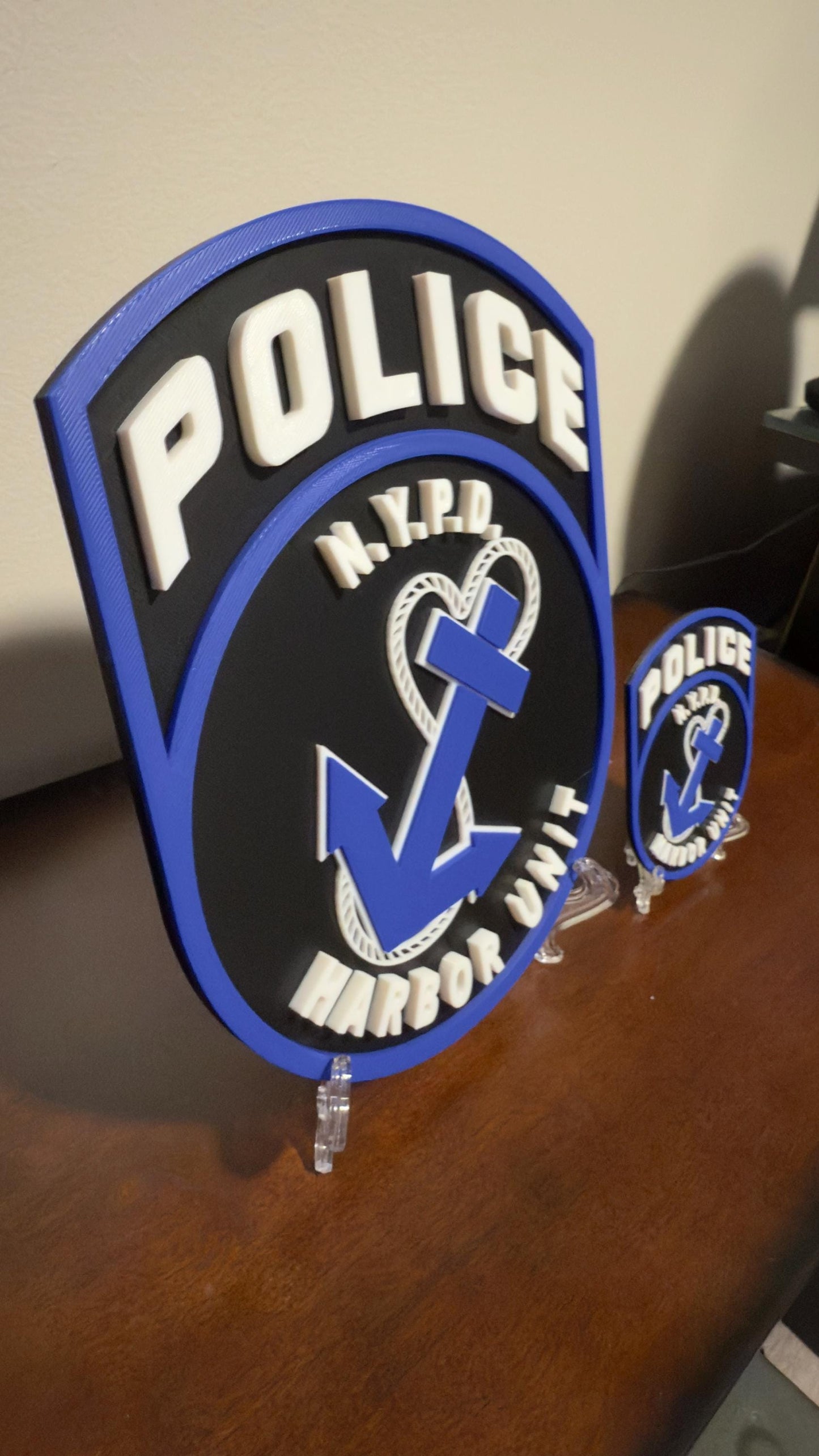 NYPD Harbor Unit 3D Display Plaque: NYC Police Wall Art Police Gift