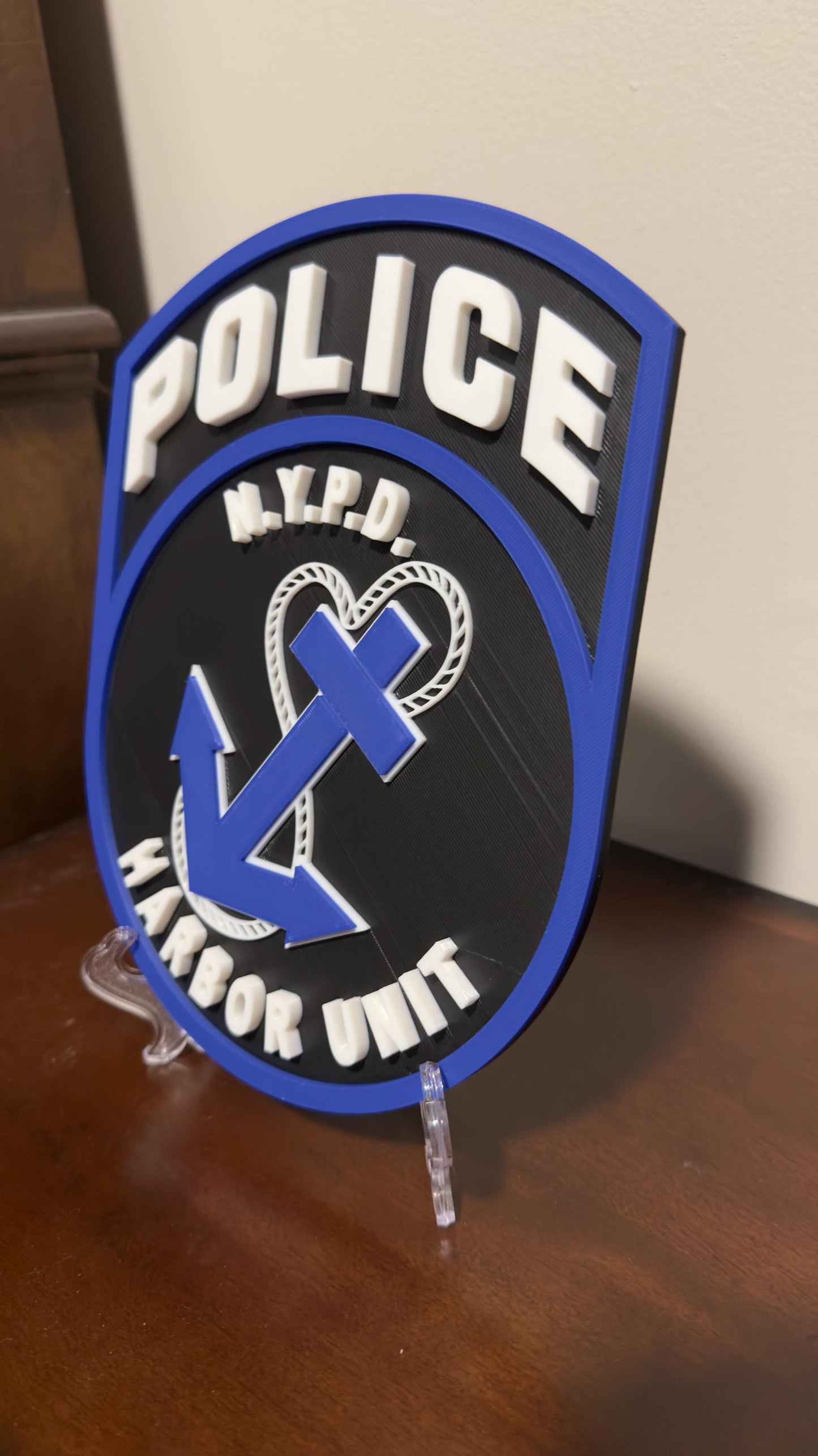 NYPD Harbor Unit 3D Display Plaque: NYC Police Wall Art Police Gift