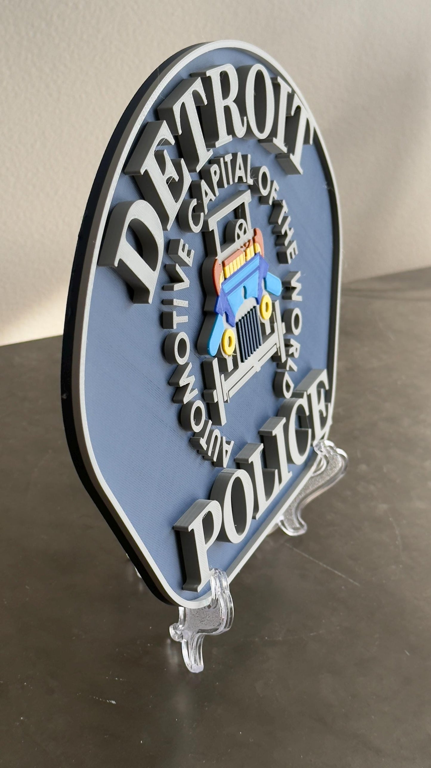 Detroit Police Department 3D Embossed Plaque - First Responder Wall Art Michigan