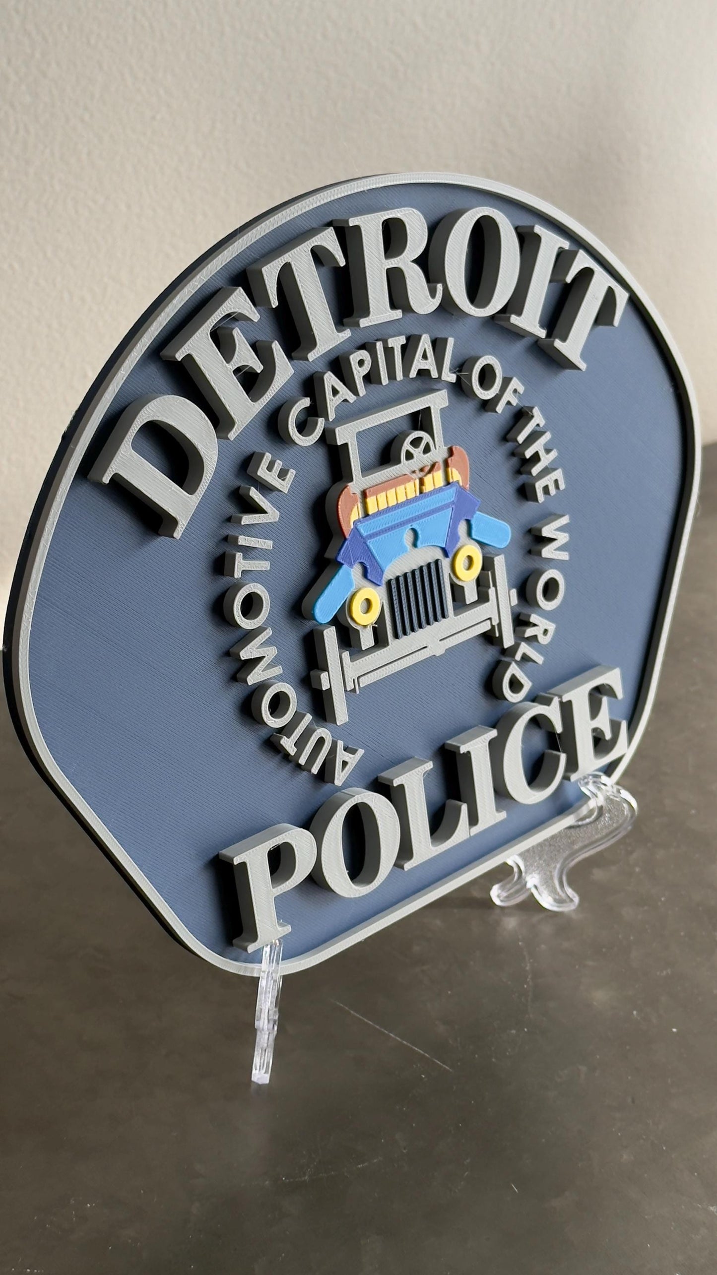 Detroit Police Department 3D Embossed Plaque - First Responder Wall Art Michigan
