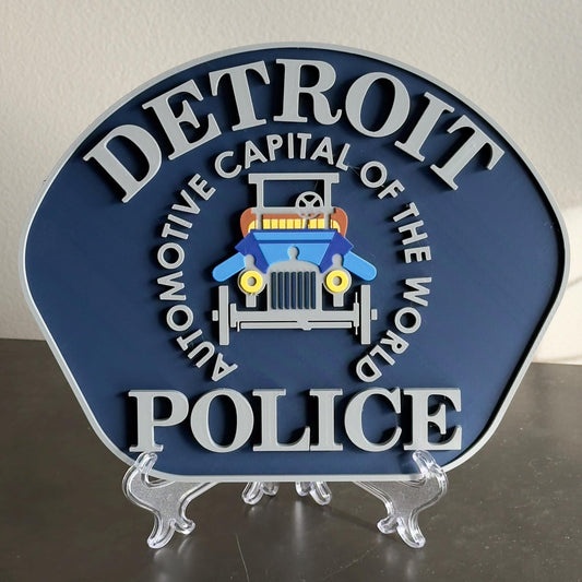 Detroit Police Department 3D Embossed Plaque - First Responder Wall Art Michigan