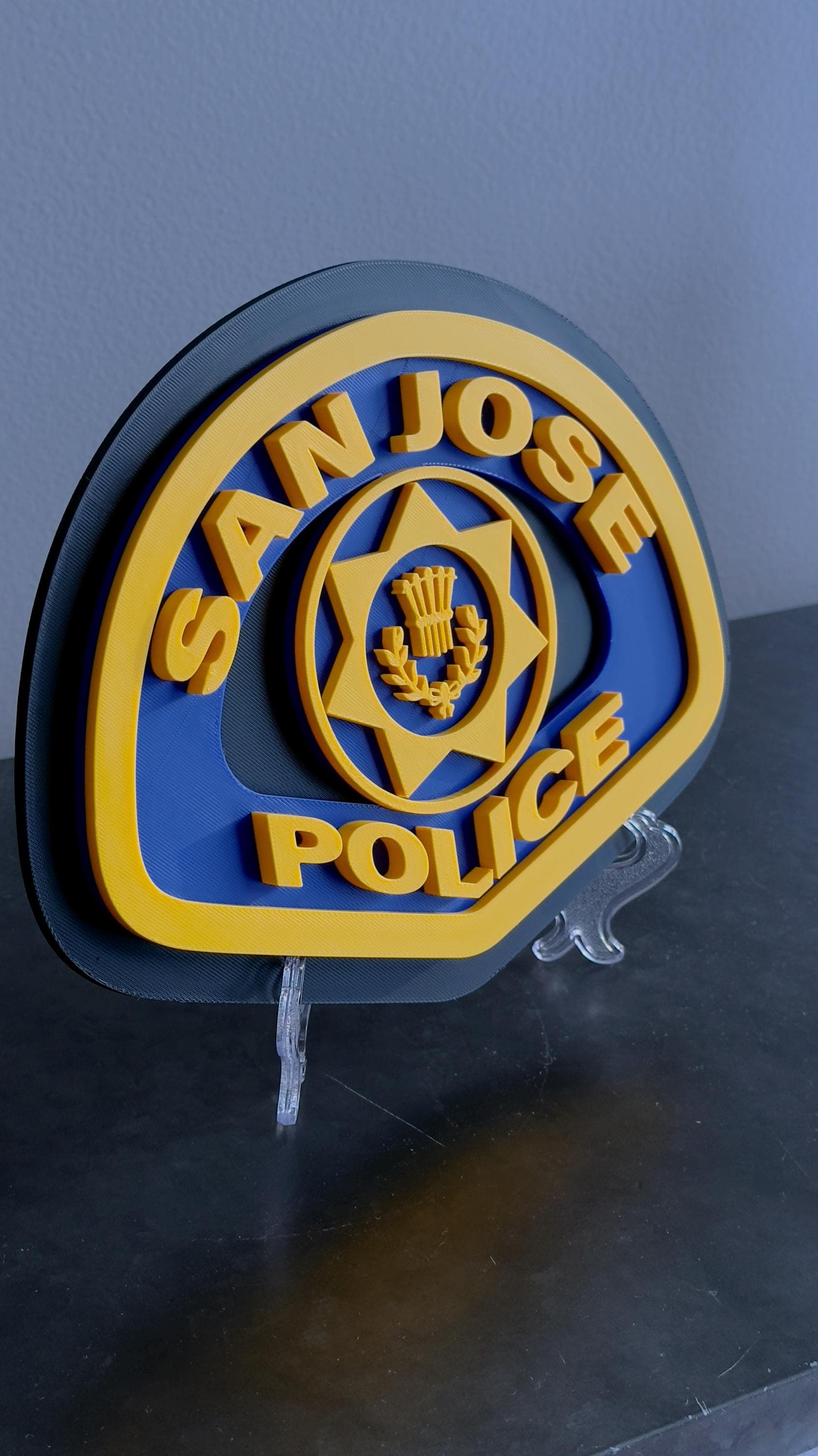 San Jose Police Department 3D Embossed Plaque: First Responder Wall Art California