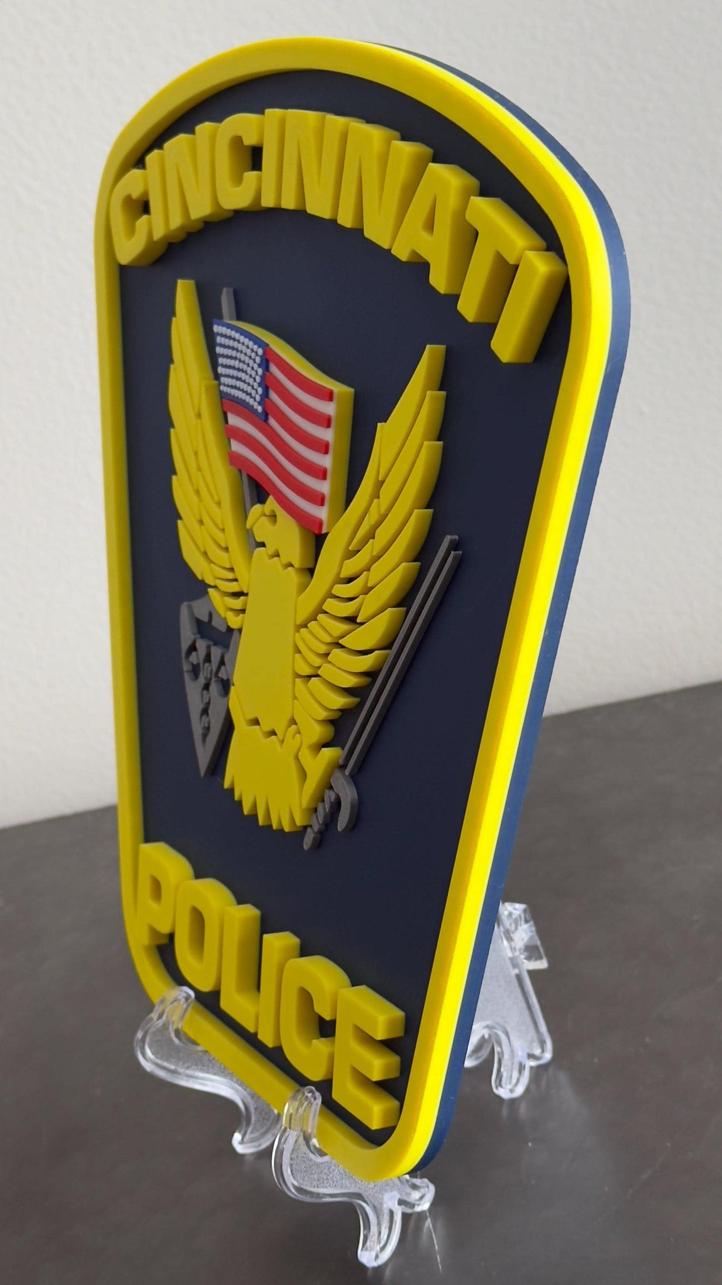 Cincinnati Police Department 3D Embossed Plaque: First Responder Wall Art Ohio