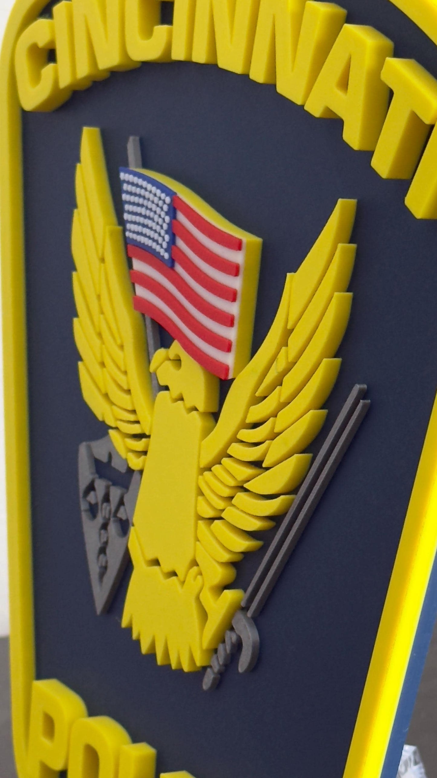 Cincinnati Police Department 3D Embossed Plaque: First Responder Wall Art Ohio